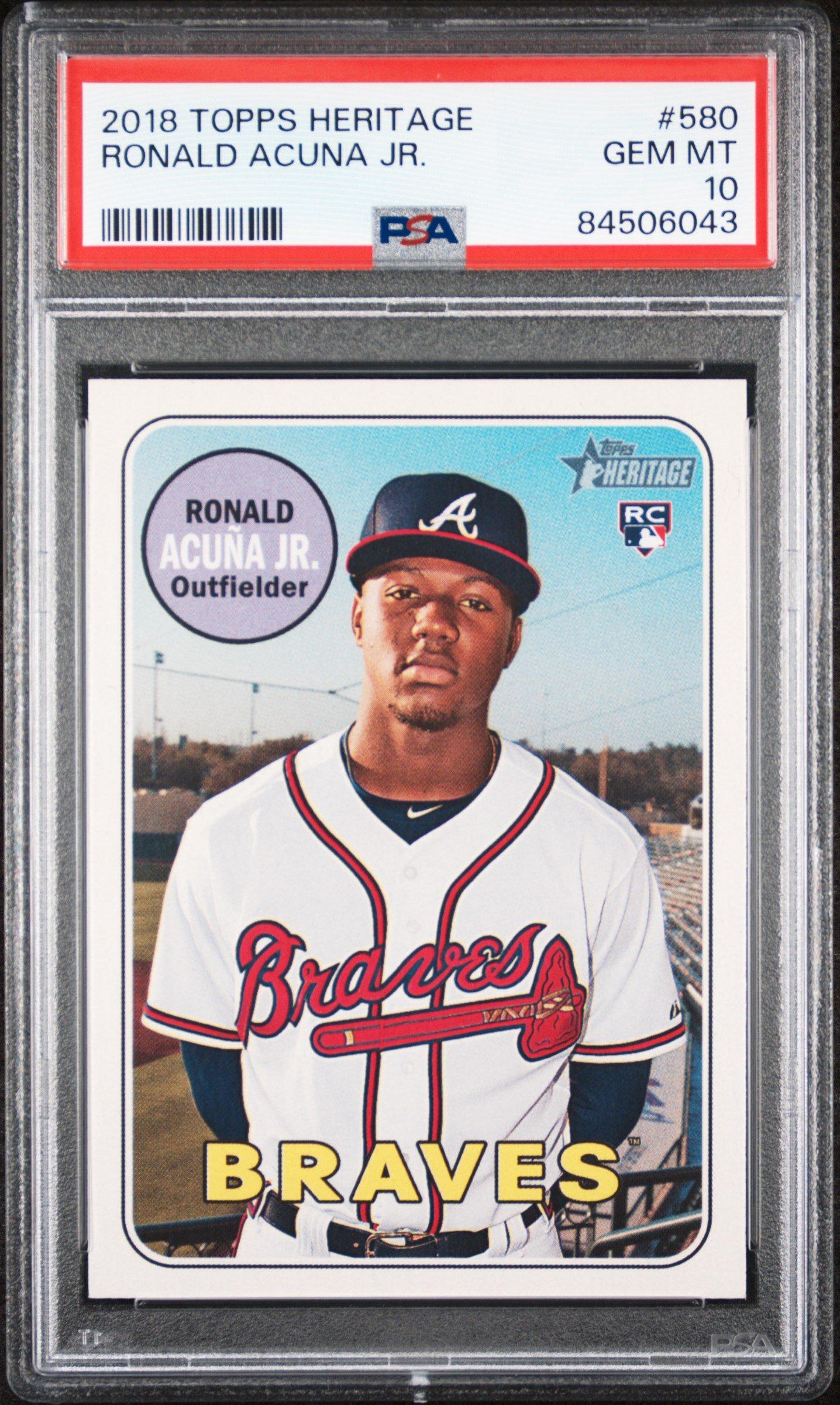 2018 Topps Heritage 580 Ronald Acuna Jr. PSA 10 Graded Card | GameStop