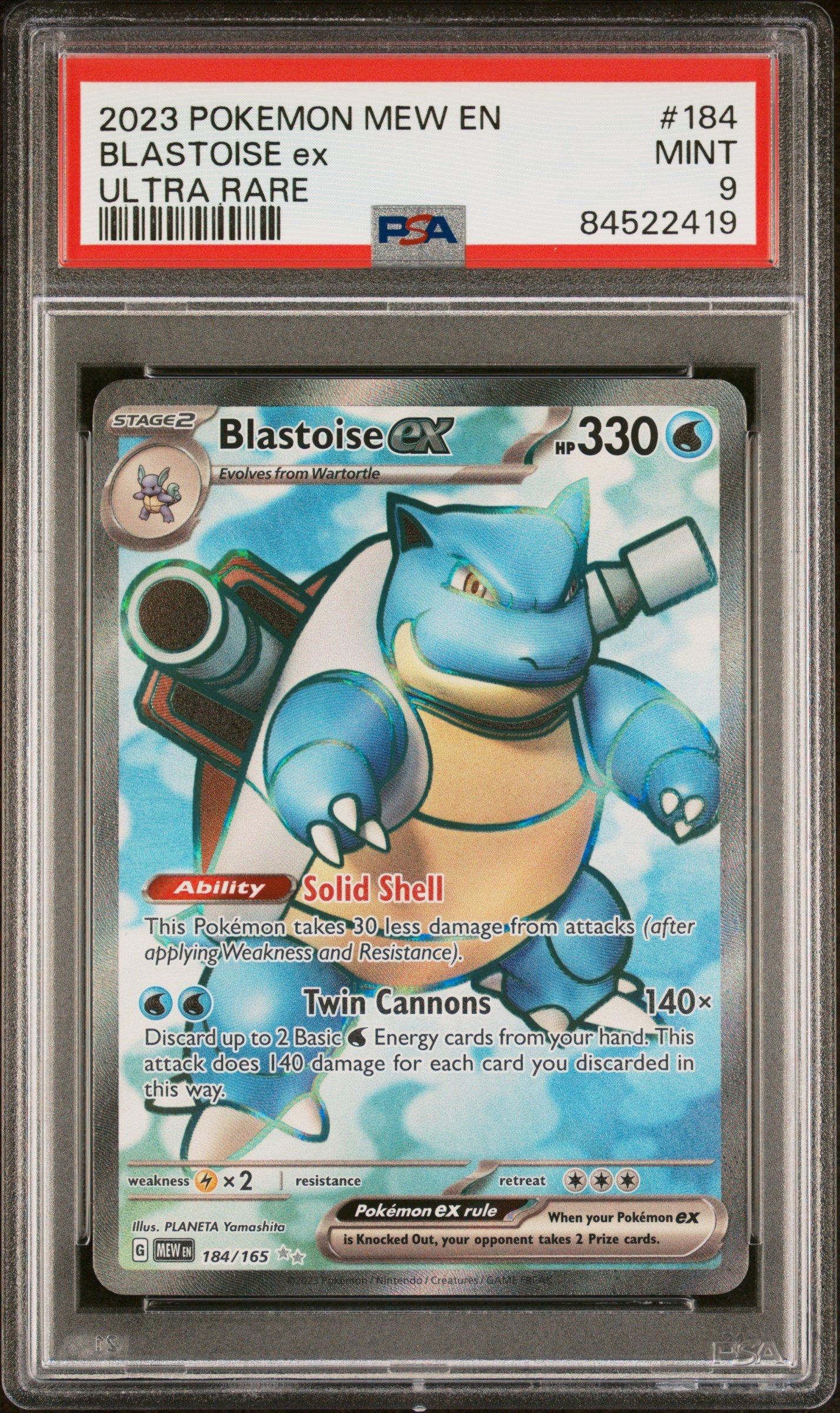 2023 Pokemon Mew En-151 184 Blastoise Ex Ultra Rare PSA 9 Graded