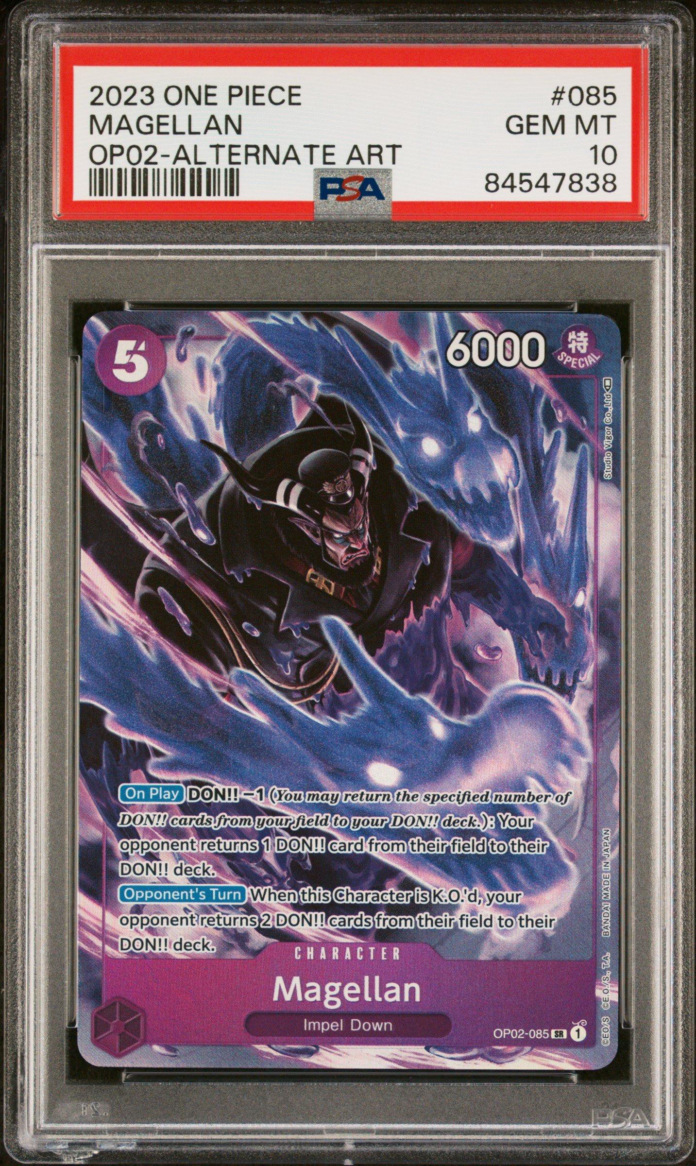 2023 One Piece Paramount War 085 Magellan Alternate Art PSA 10