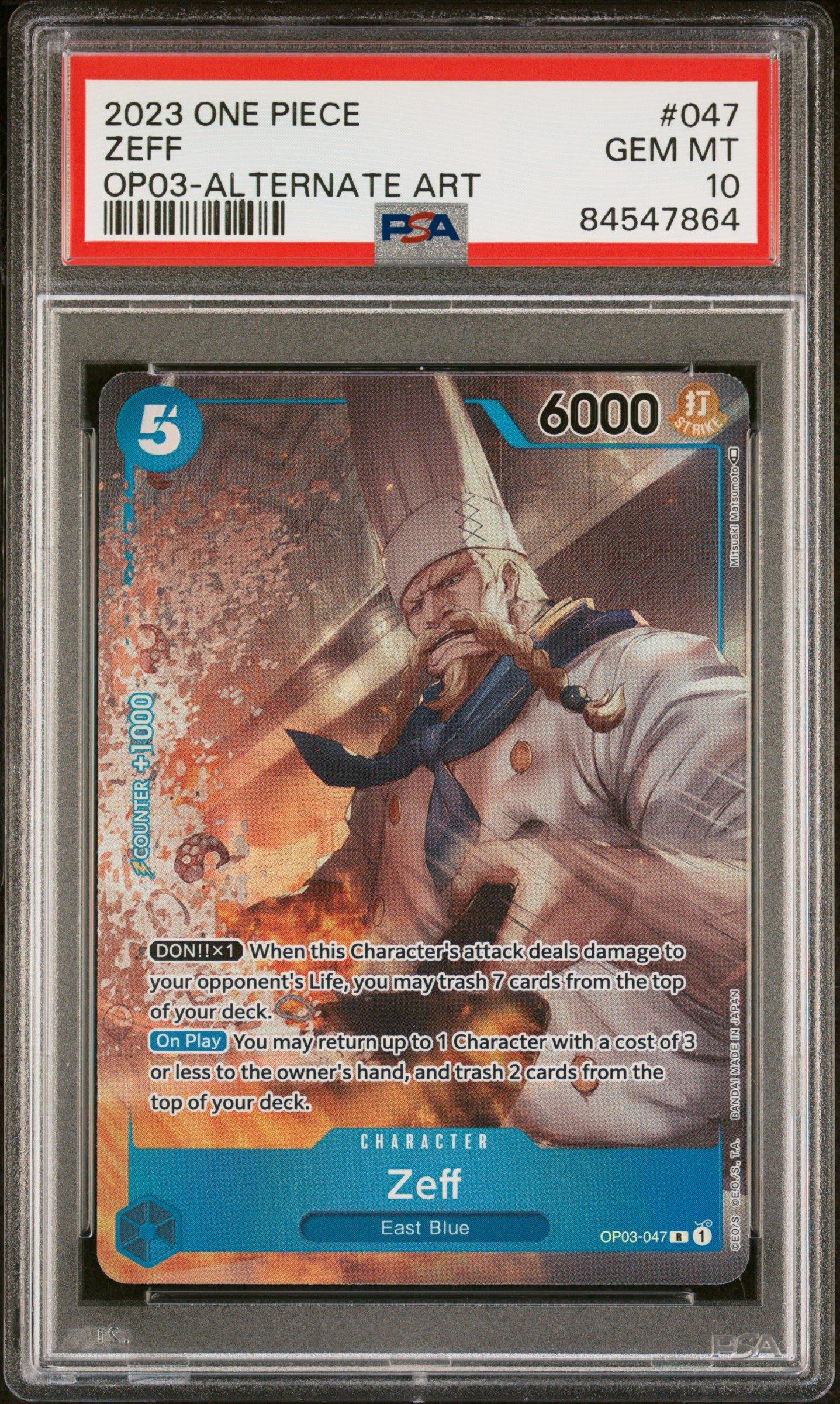 2023 One Piece Pillars Of Strength 047 Zeff Alternate Art PSA 10 Graded Card  | GameStop