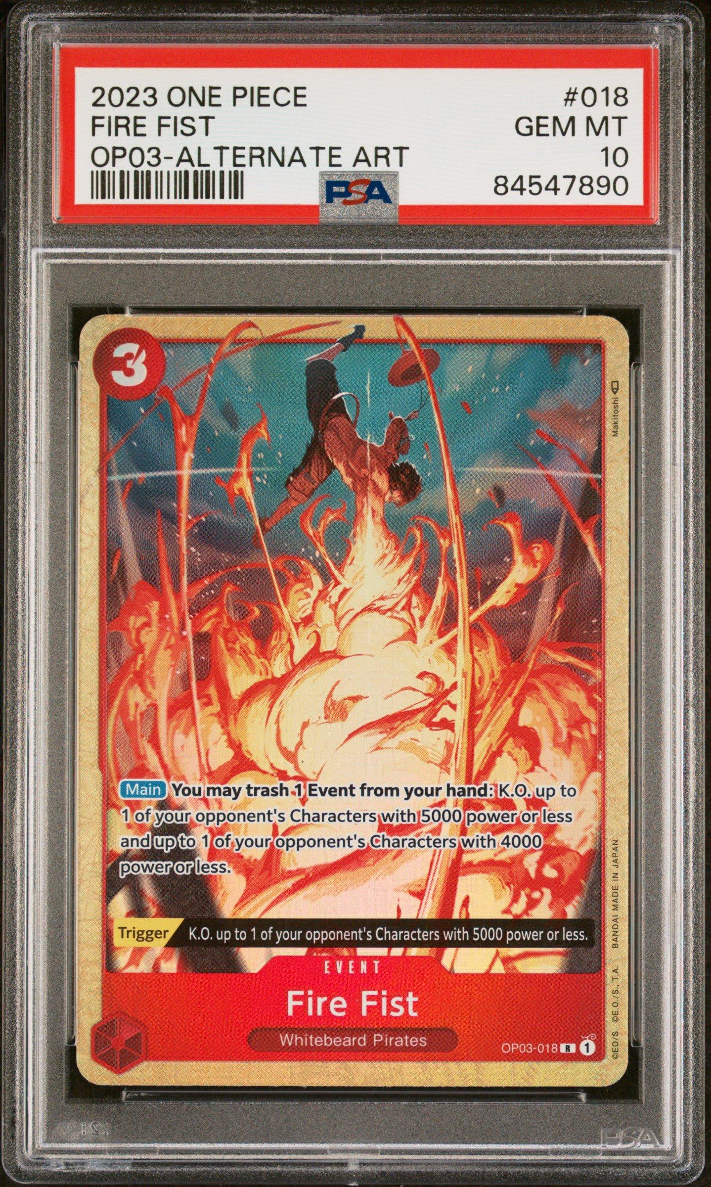 2023 One Piece Pillars Of Strength 018 Fire Fist Alternate Art PSA