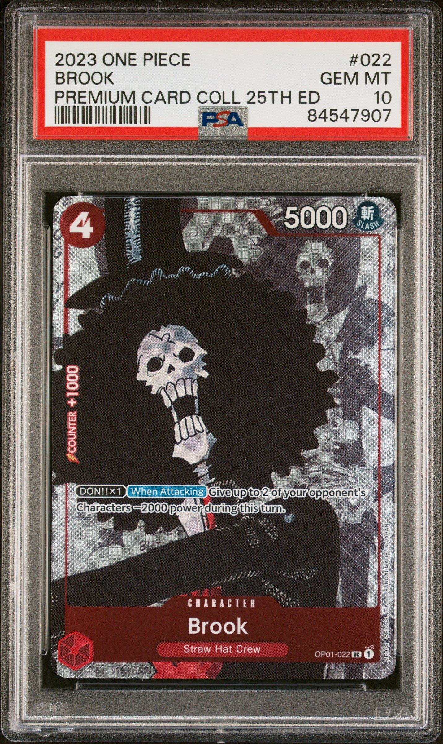 2023 One Piece Premium Bandai Premium Card Collection 25th Edition 022 Brook PSA 10