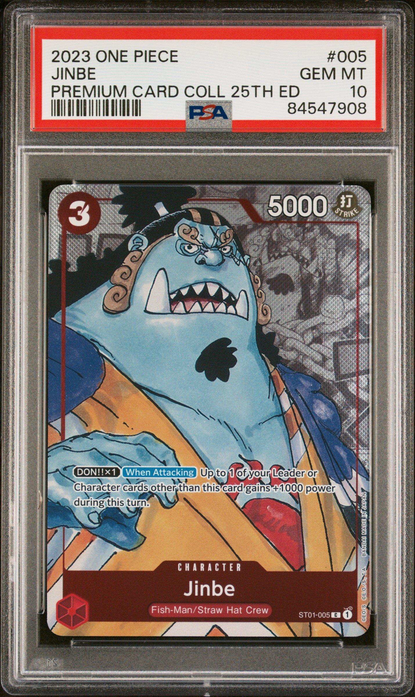 2023 One Piece Premium Bandai Premium Card Collection 25th Edition 005 Jinbe PSA 10