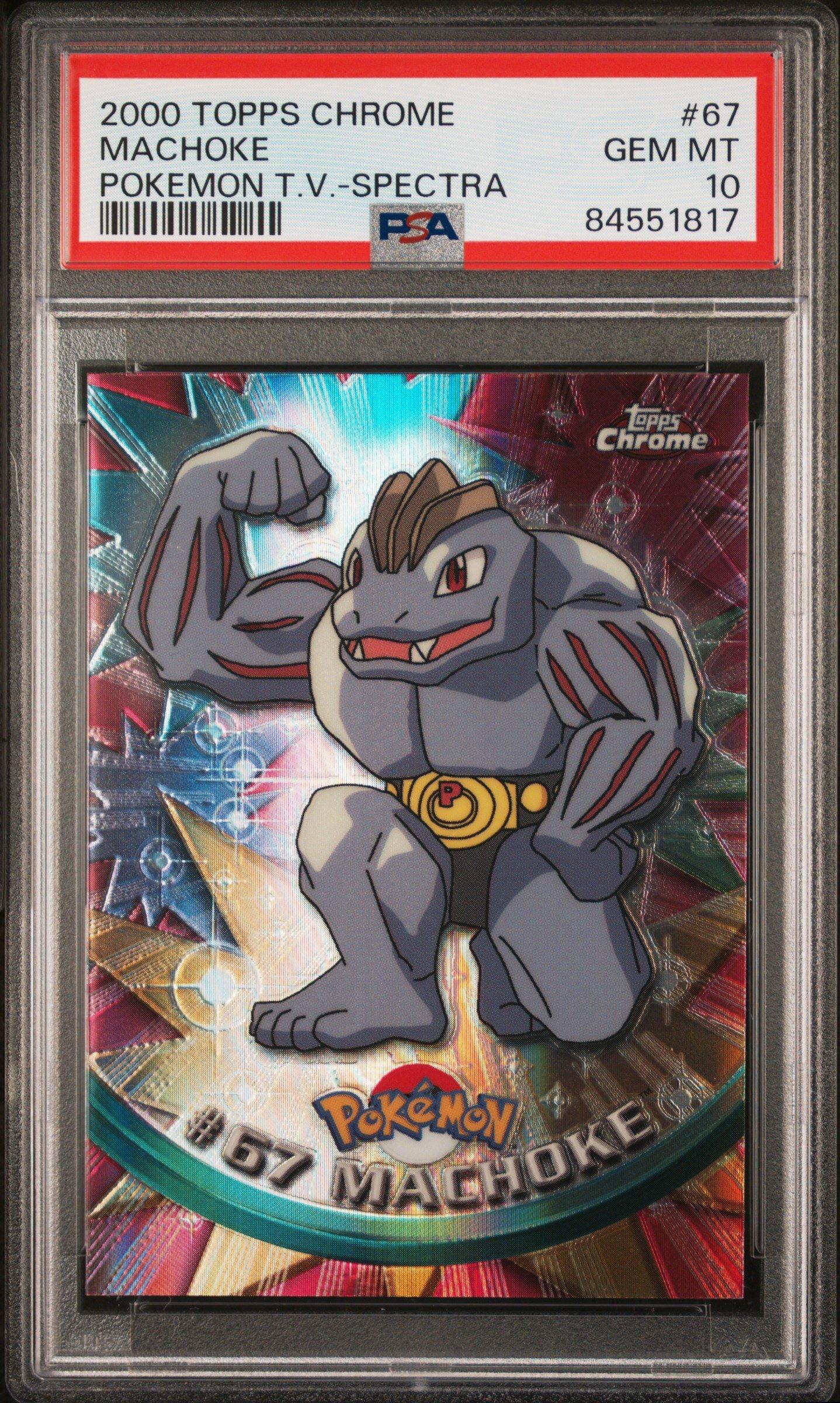 2000 Topps Chrome Pokemon T.v. 67 Machoke Spectra PSA 10 Graded
