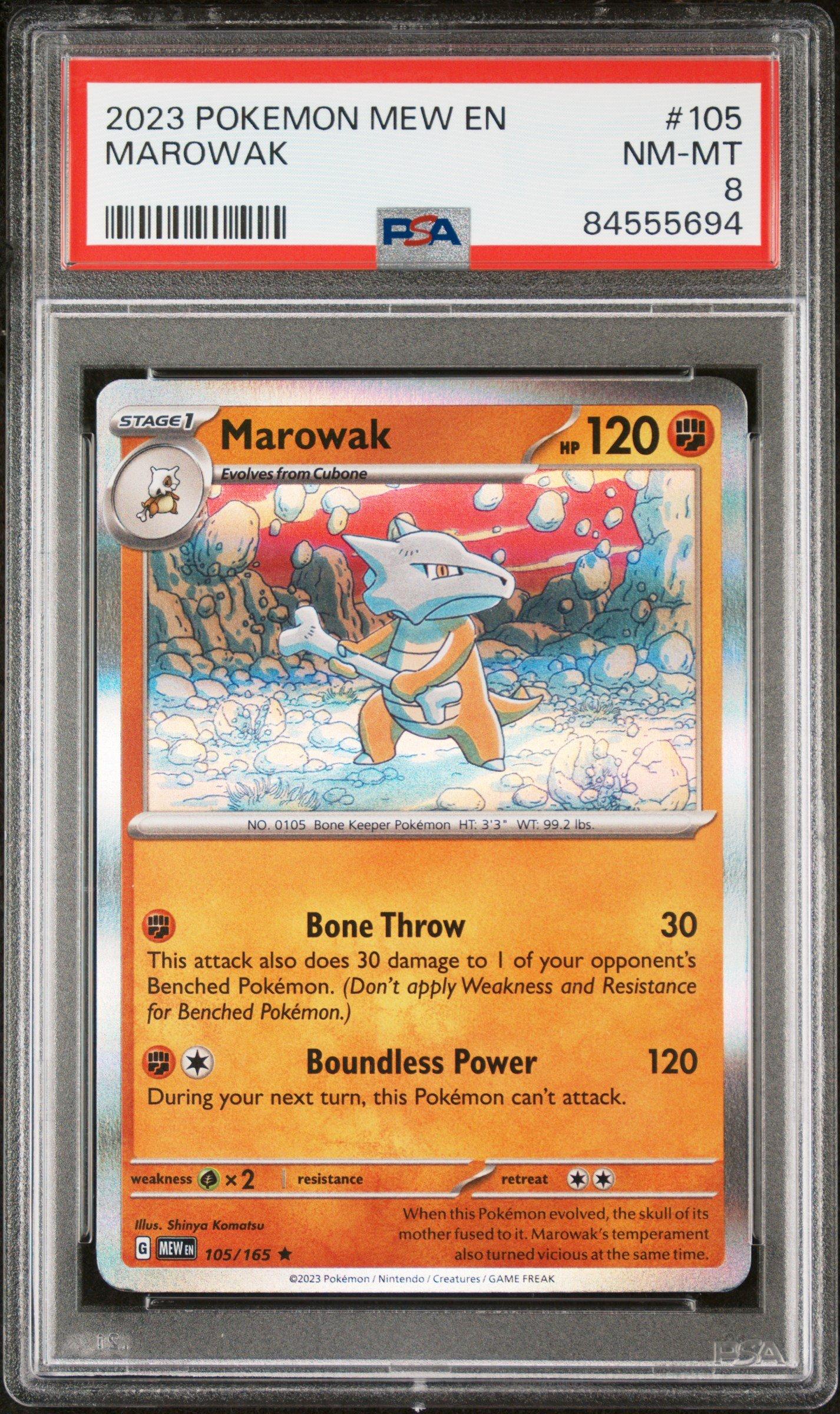 POKEMON MEW EN-151 2023 Pokemon Mew En-151 105 Marowak PSA 8 | Hamilton ...