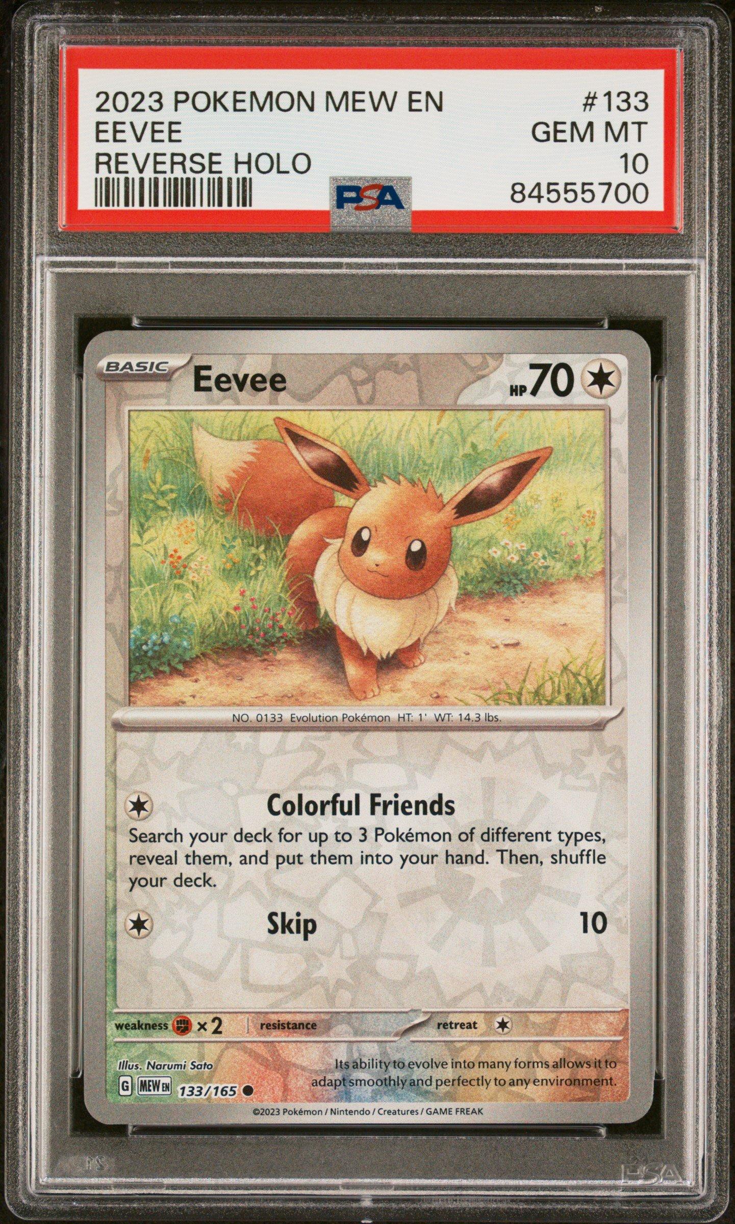 2023 Pokemon Mew En-151 133 Eevee Reverse Holo PSA 10