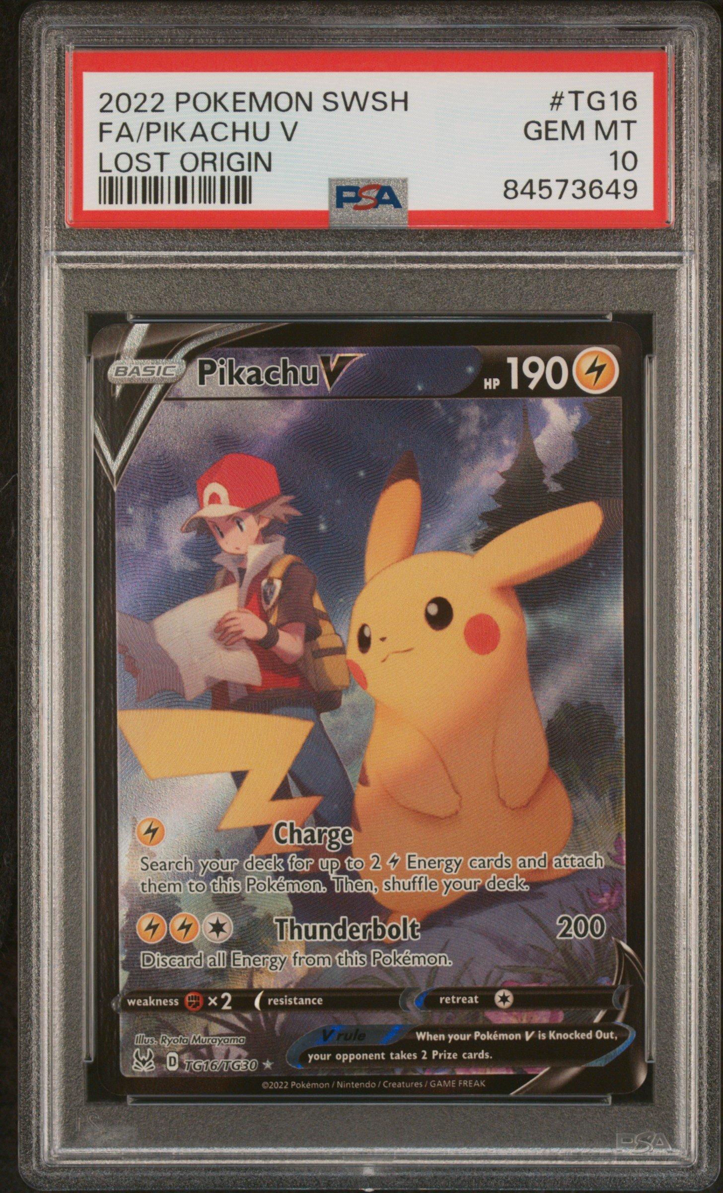 2022 Pokemon Sword & Shield Lost Origin Tg16 Full Art/pikachu V