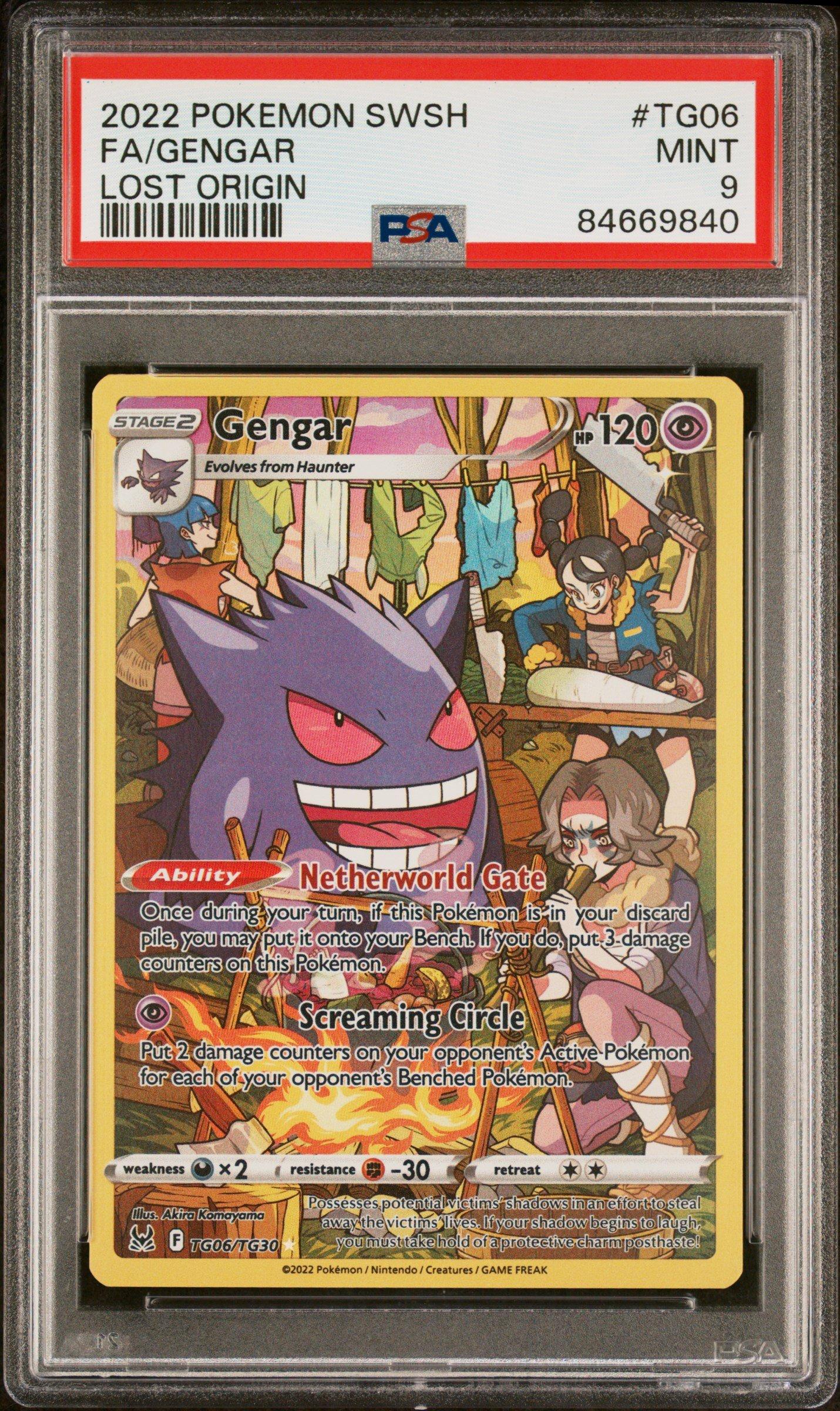 2022 Pokemon Sword & Shield Lost Origin Tg06 Full Art/gengar PSA 9