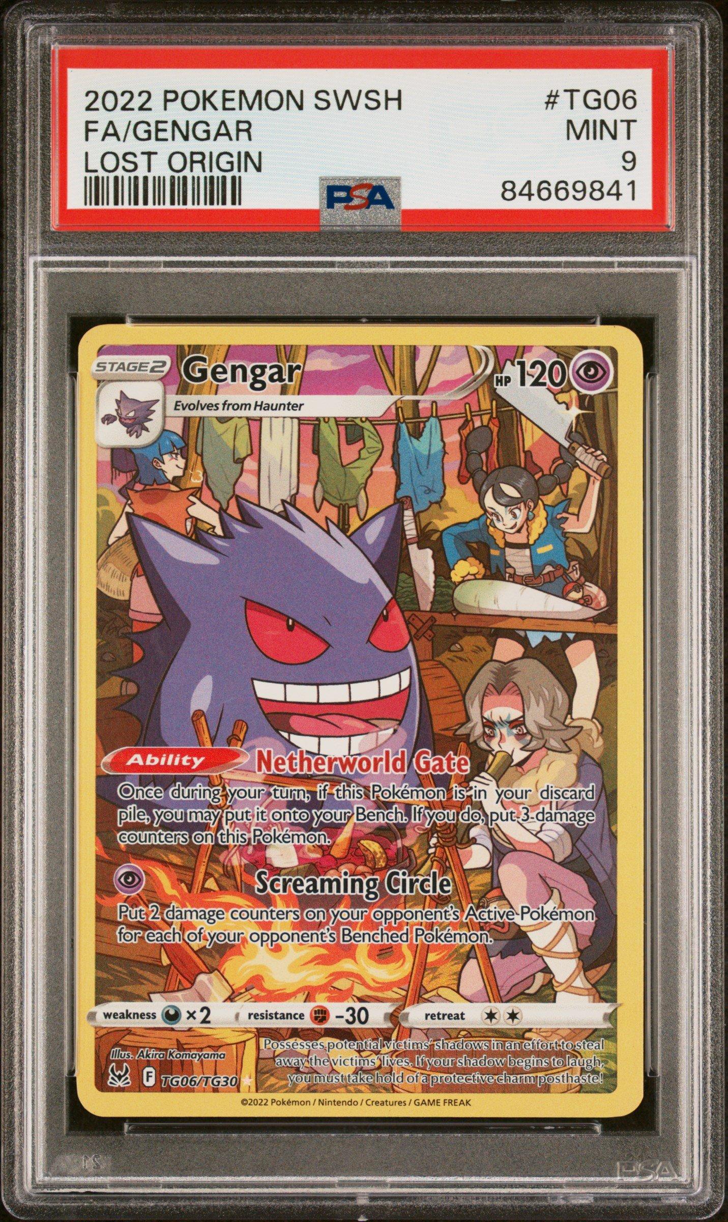 2022 Pokemon Sword & Shield Lost Origin Tg06 Full Art/gengar PSA 9