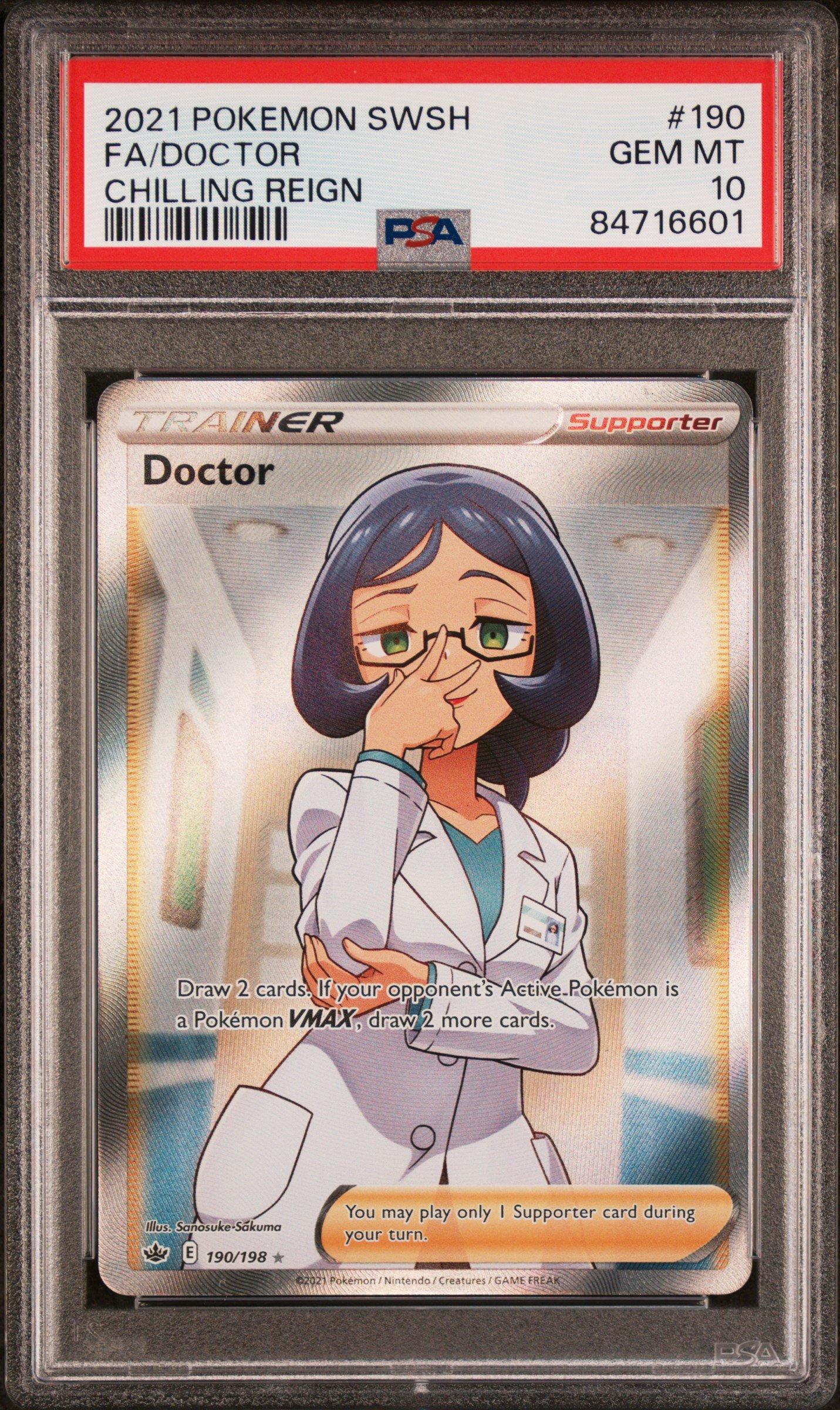 2021 Pokemon Sword & Shield Chilling Reign 190 Full Art/doctor PSA