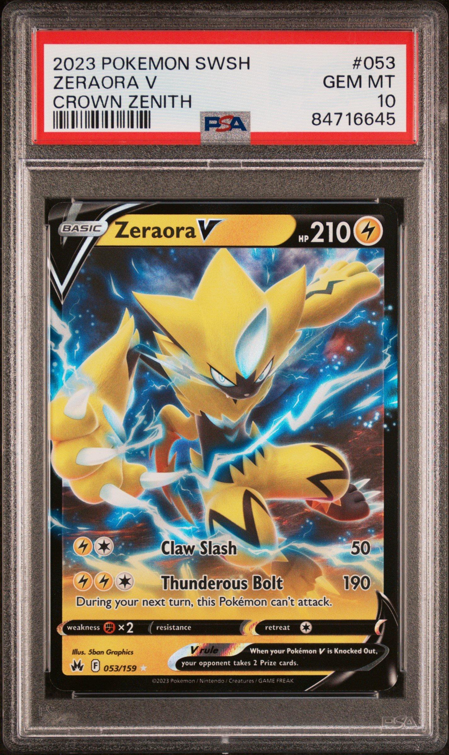 2023 Pokemon Sword And Shield Crown Zenith 053 Zeraora V PSA 10