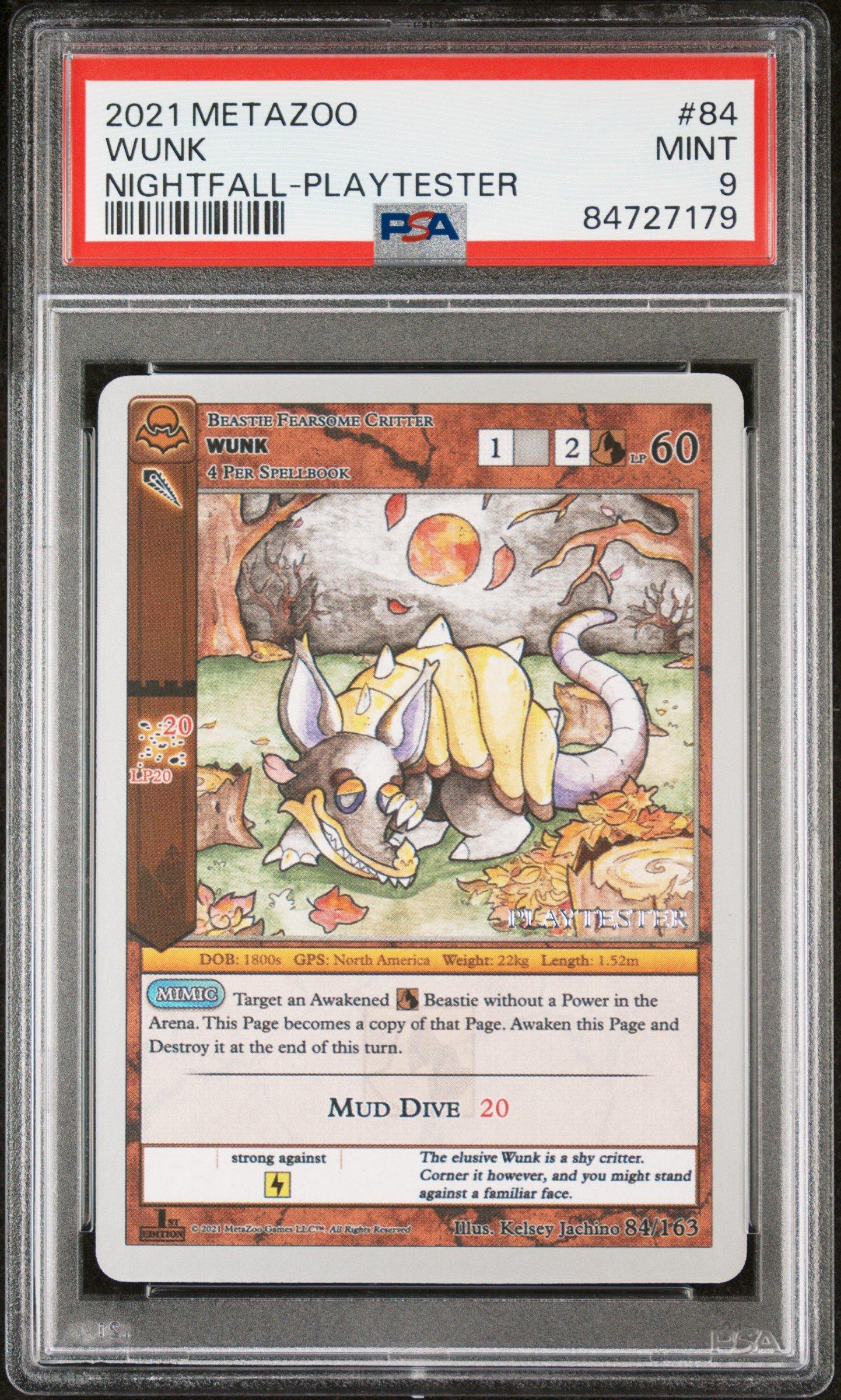 2021 Metazoo Nightfall 84 Wunk Playtester PSA 9 Graded Card | GameStop