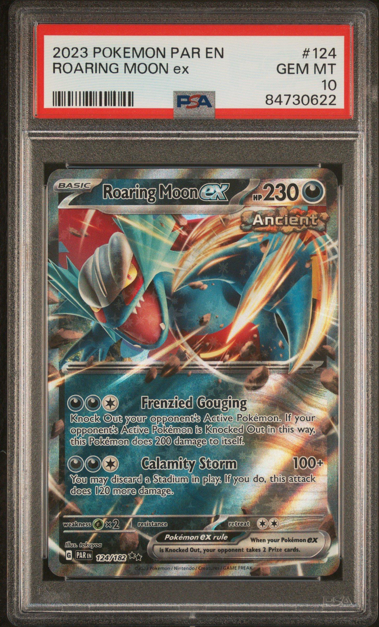 2023 Pokemon Par En-paradox Rift 124 Roaring Moon Ex PSA