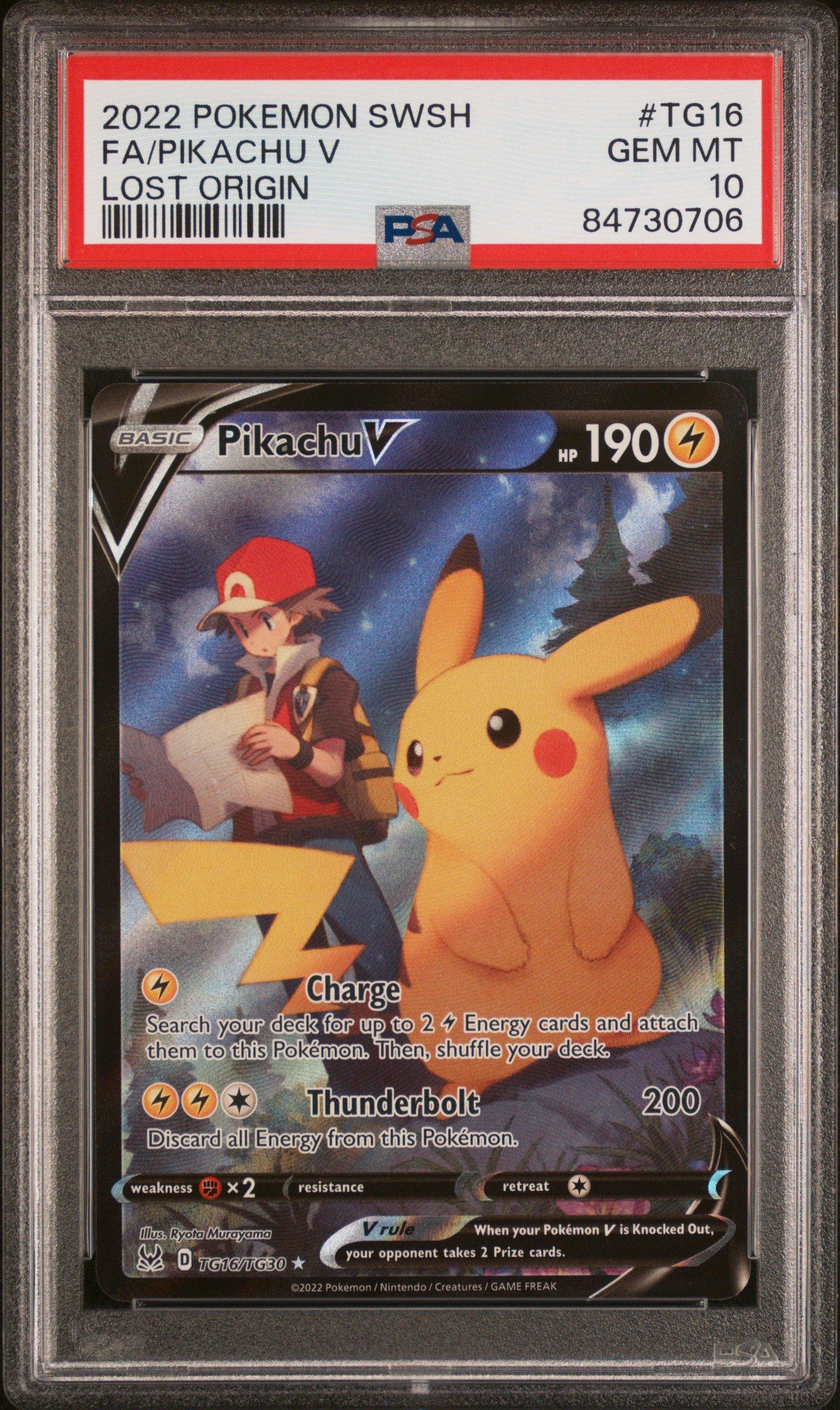 2022 Pokemon Sword & Shield Lost Origin Tg16 Full Art/pikachu V