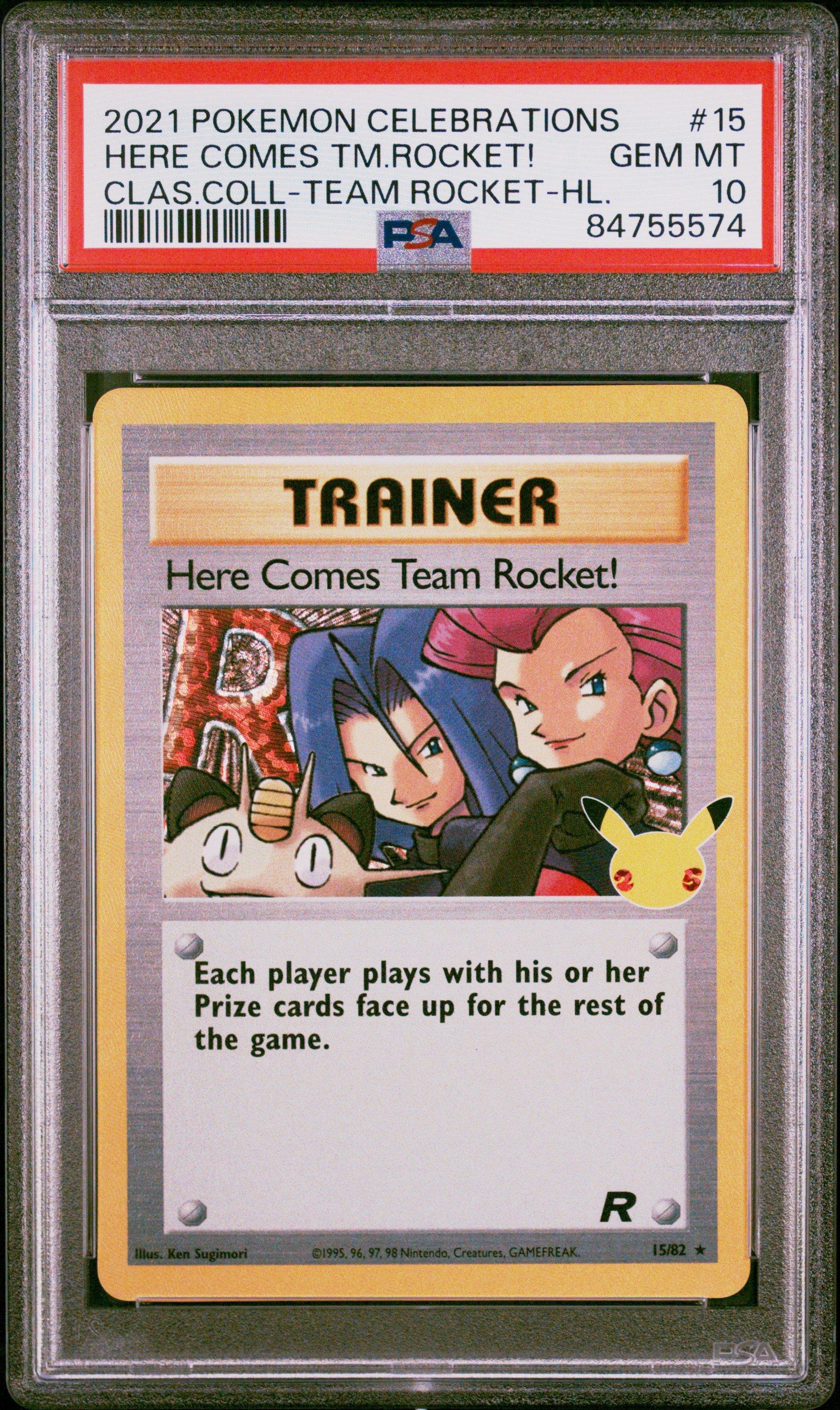 2021 Pokemon Celebrations Classic Collection 15 Here Comes Team  Rocket!-holo PSA 10 Graded Card | GameStop