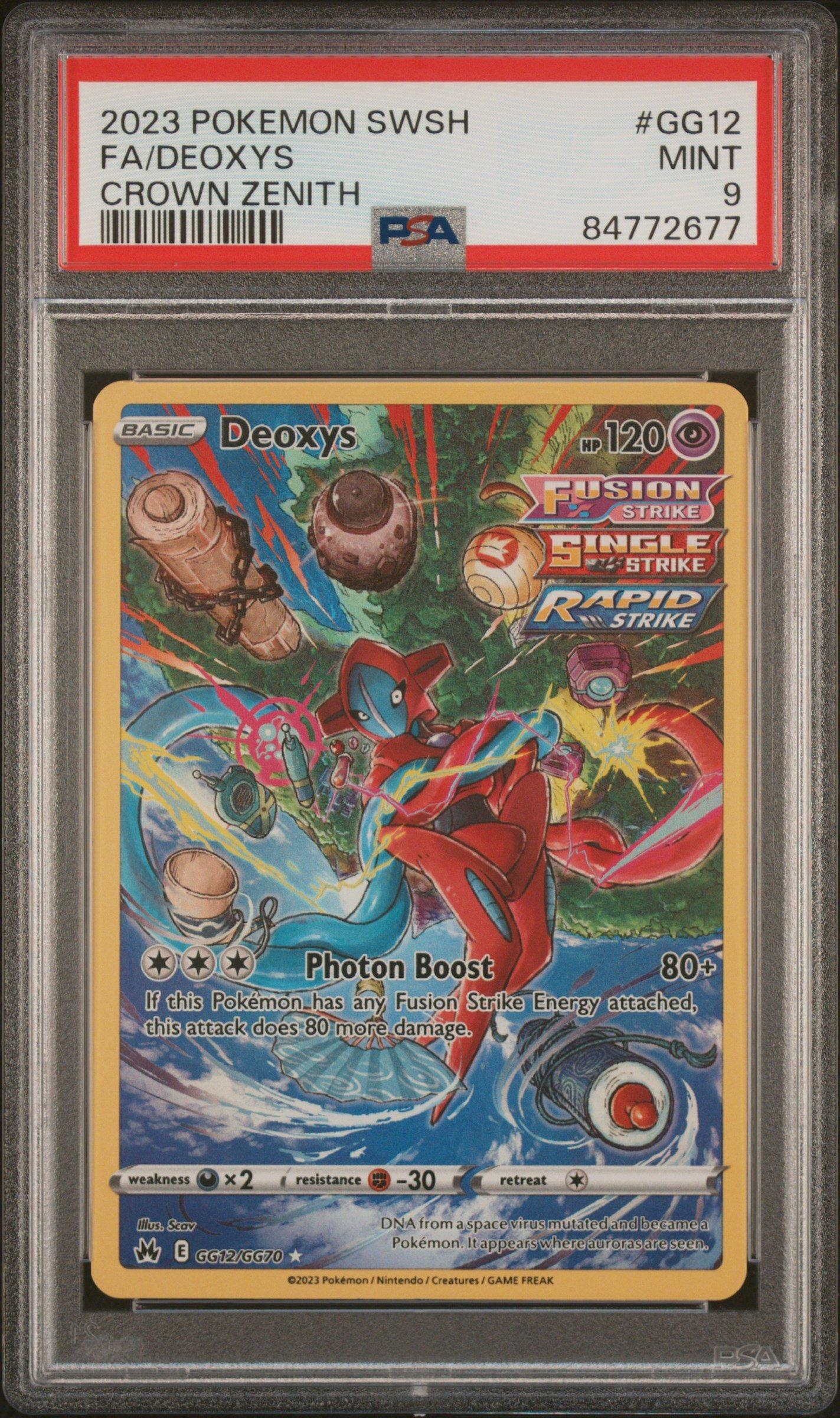 2023 Pokemon Sword And Shield Crown Zenith Gg12 Full Art/deoxys PSA 9