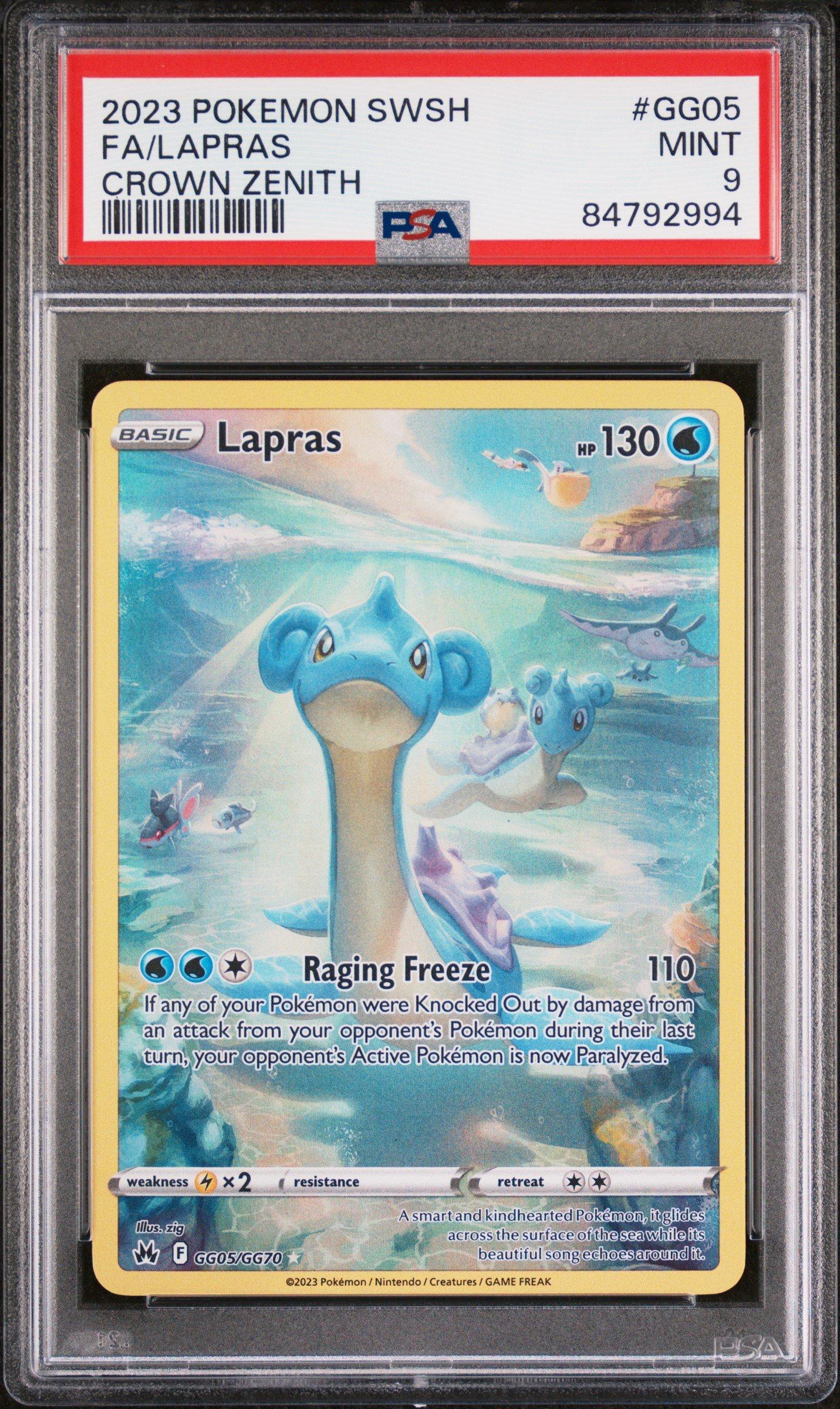 2023 Pokemon Sword And Shield Crown Zenith Gg05 Full Art/lapras