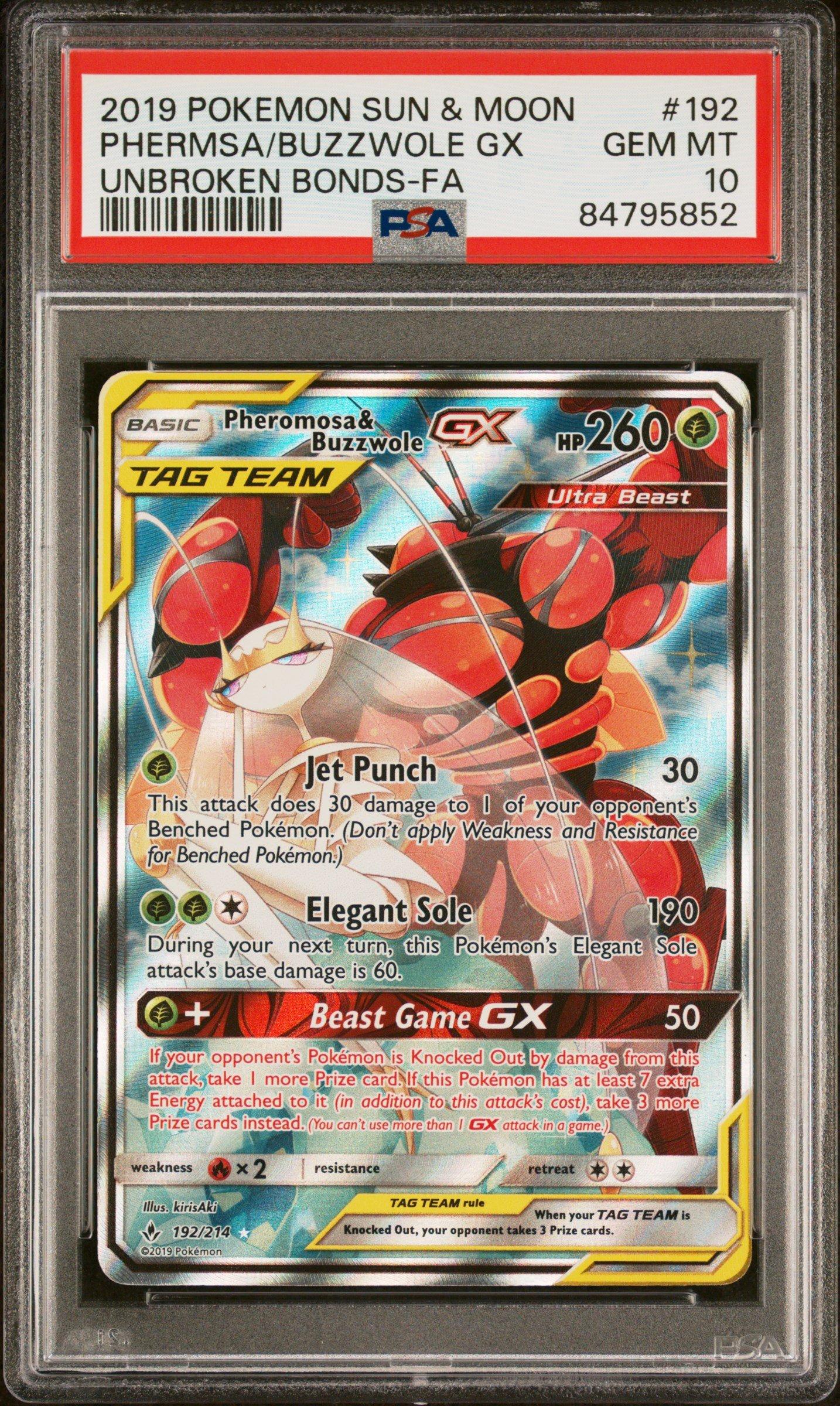 pheromosa pokemon card GX SM66 JUMBO Black Star Promo Grass Colorless High Jump Kick (20) Grass Pokemon 2018 SM#6 Forbidden Light