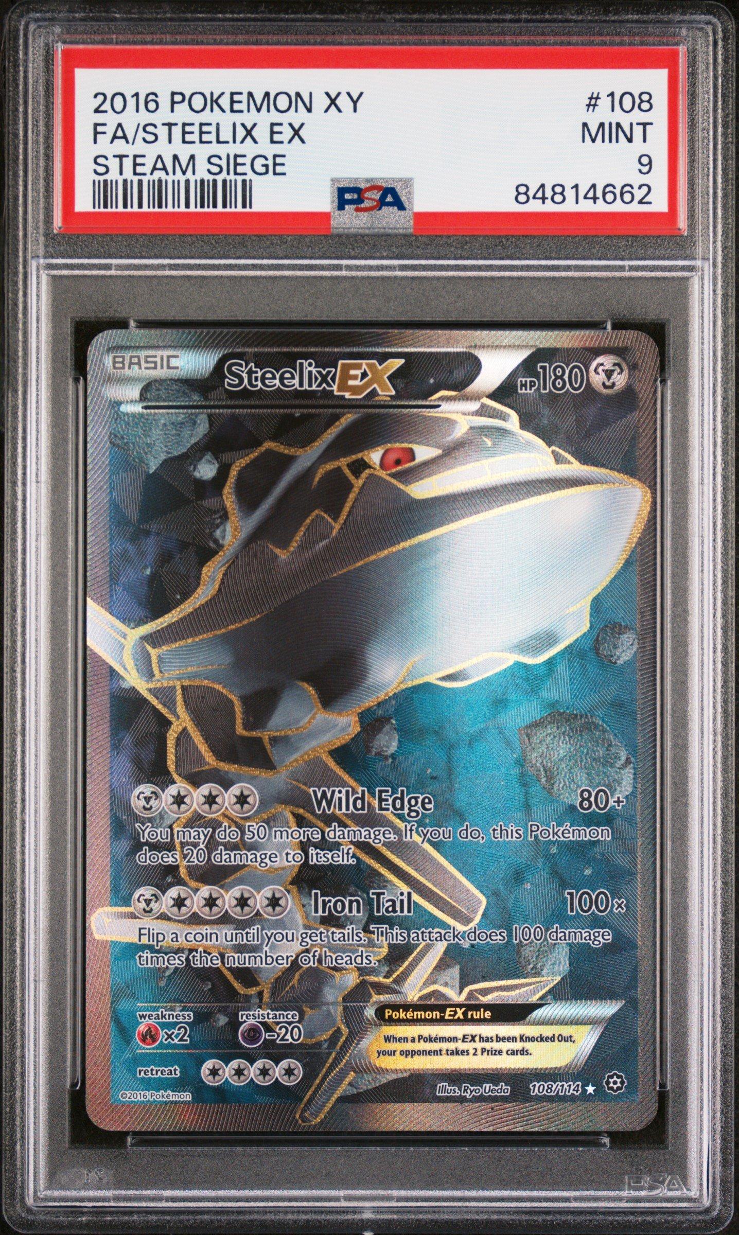 2016 Pokemon Xy Steam Siege 108 Fa/steelix Ex PSA 9