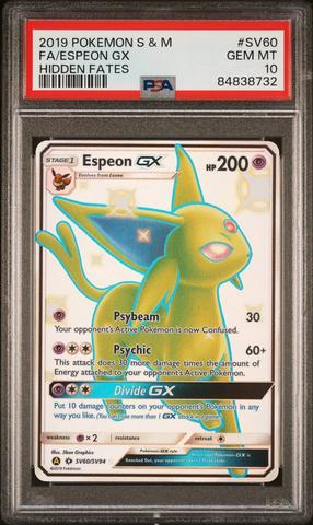 2019 Pokemon Sun & Moon Hidden Fates Sv68 Full Art/buzzwole Gx PSA