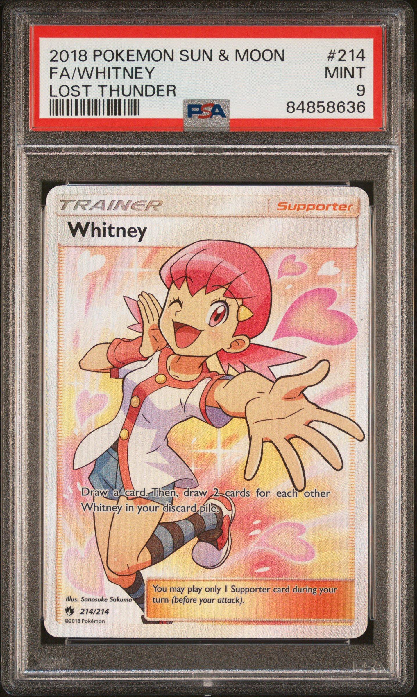 2018 Pokemon Sun & Moon Lost Thunder 214 Full Art/whitney PSA