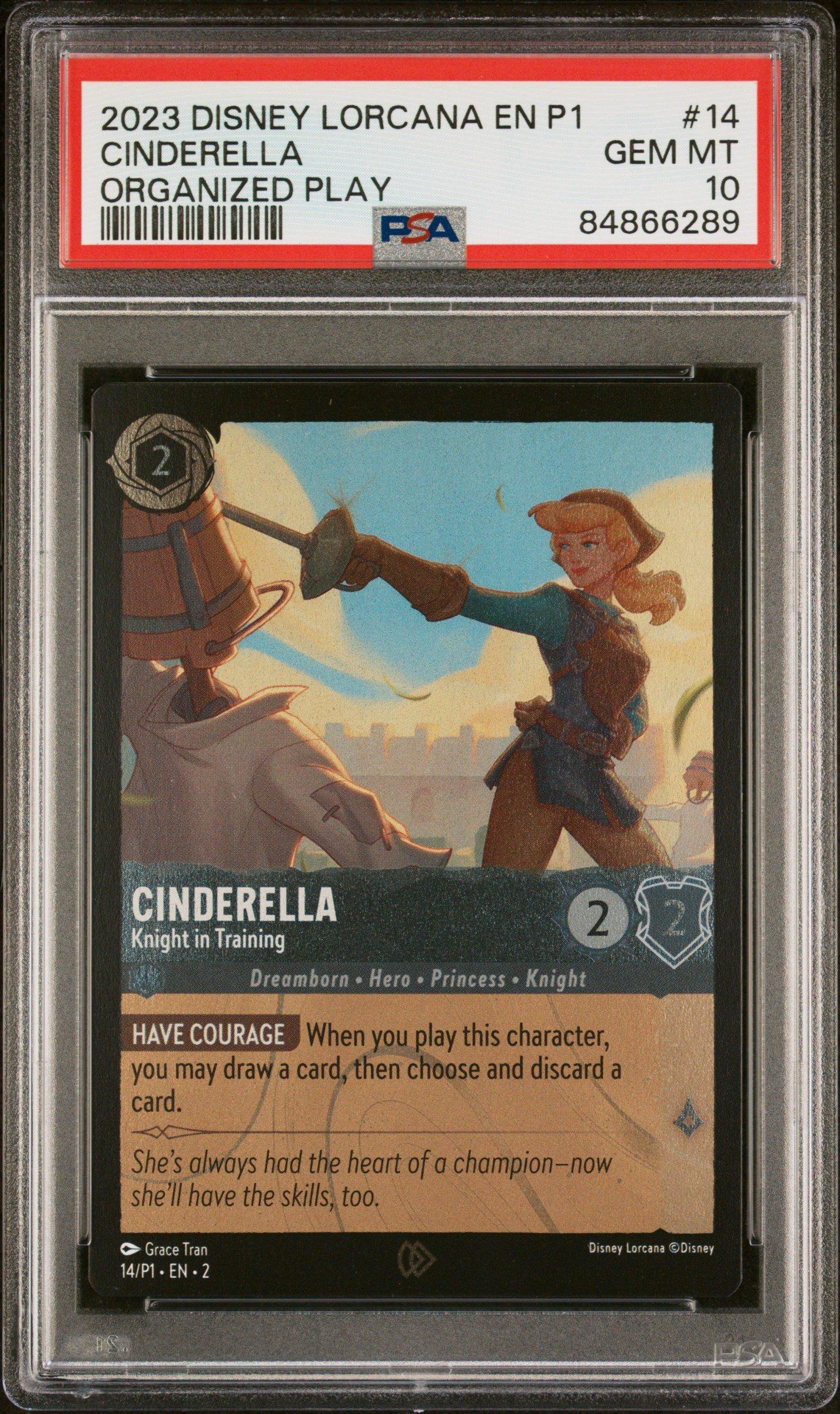 2023 Disney Lorcana En P1-promo 14 Cinderella - Knight In Training  Organized Play PSA 10 Graded Card | GameStop