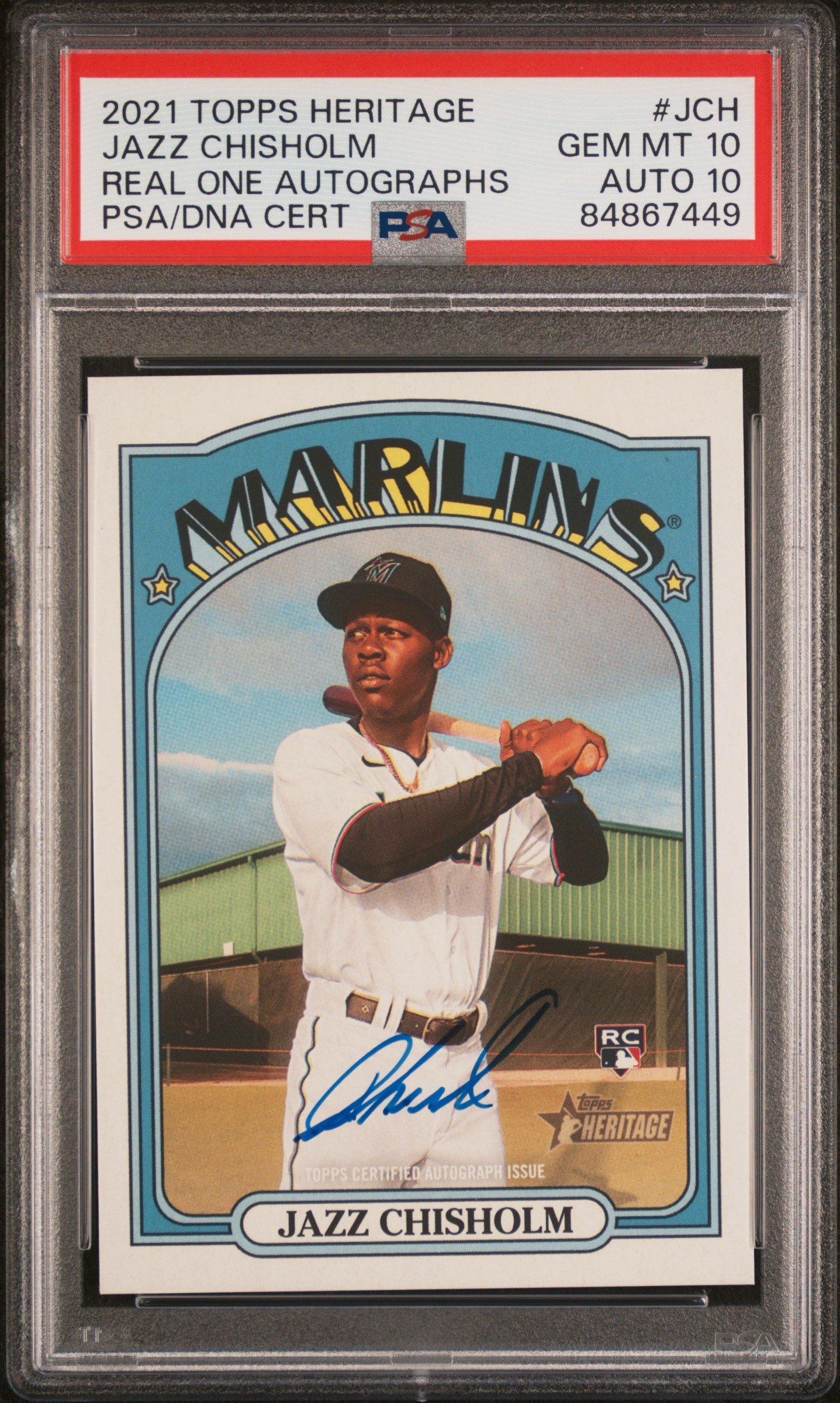 2021 Topps Heritage Real One Autographs Jch Jazz Chisholm PSA 10