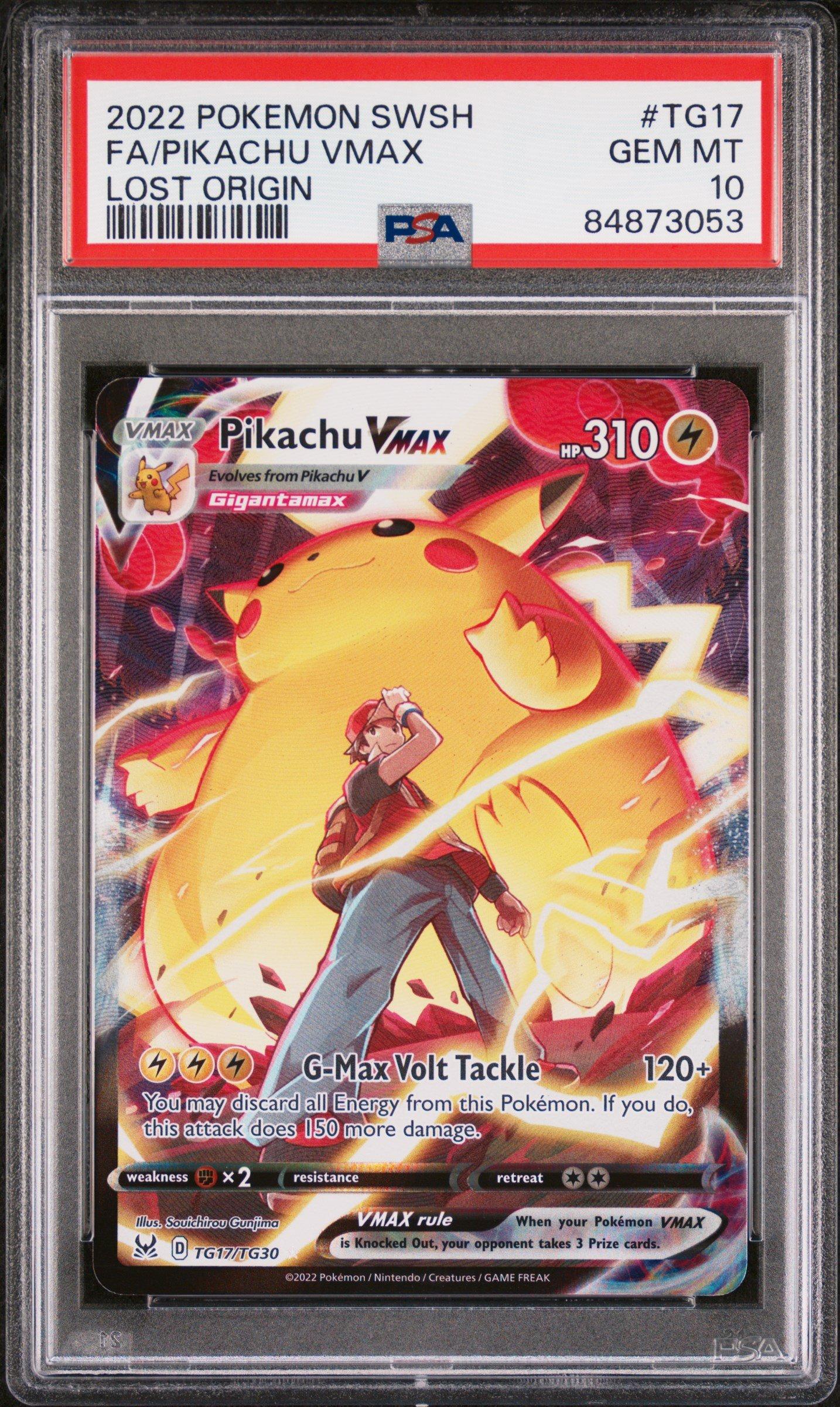 2022 Pokemon Sword & Shield Lost Origin Tg17 Fa/pikachu Vmax PSA