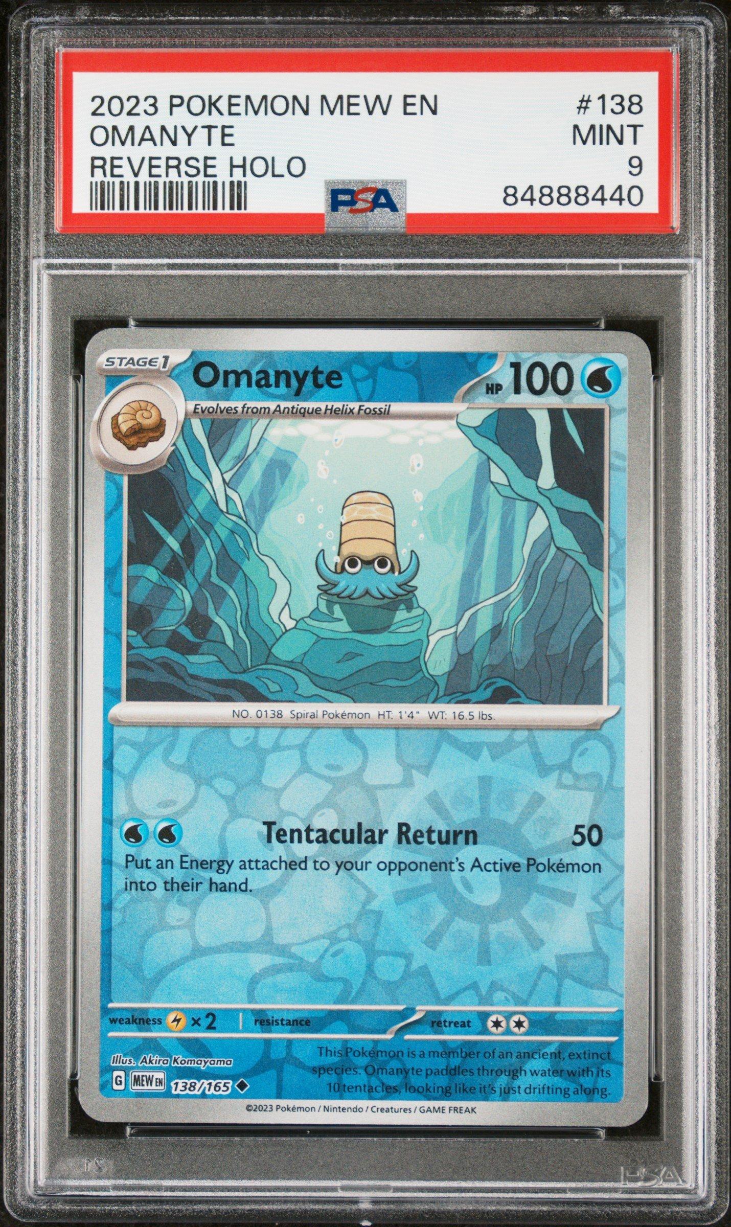 2023 Pokemon Mew En-151 138 Omanyte PSA 9