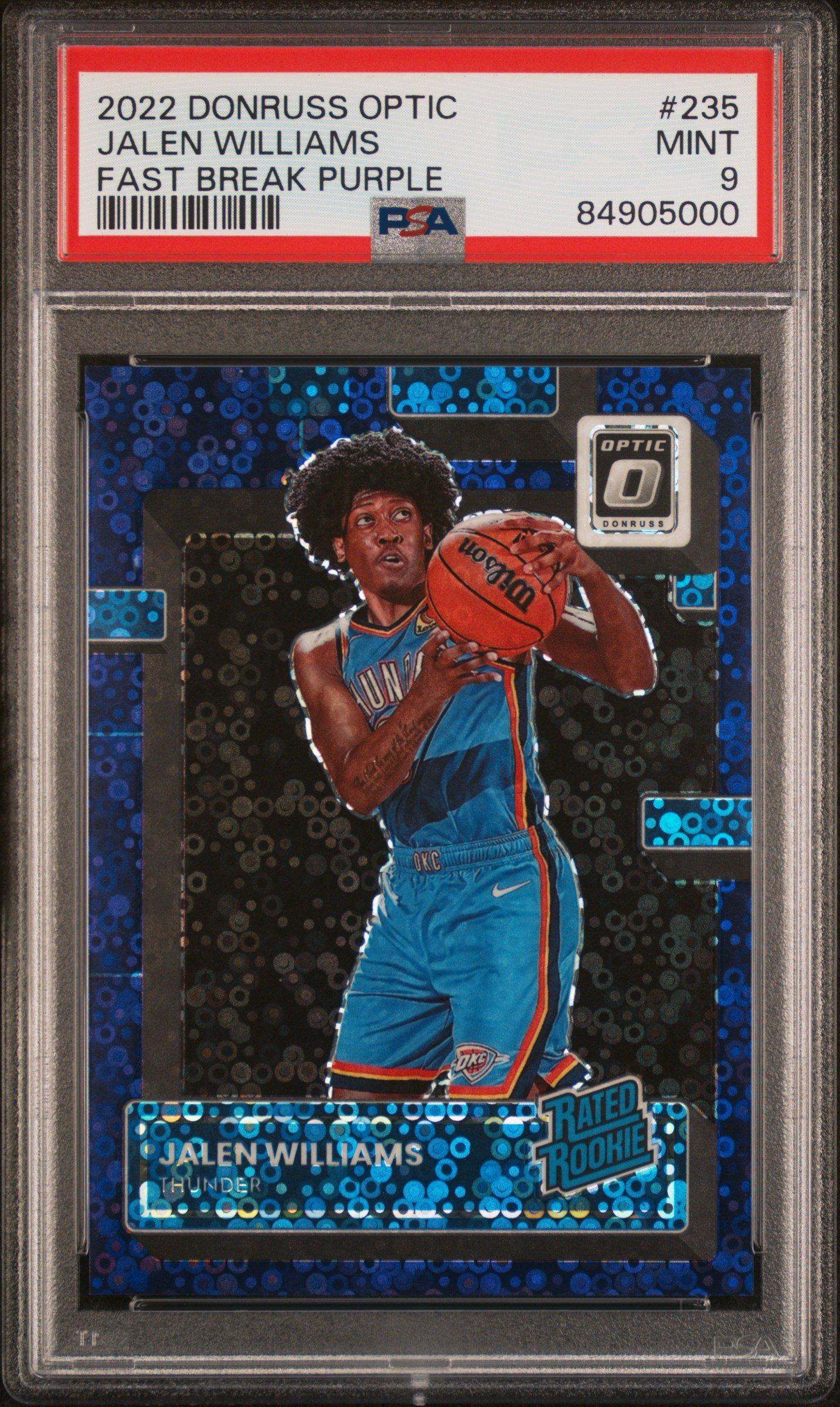 2022 Panini Donruss Optic 235 Jalen Williams Fast Break Purple PSA