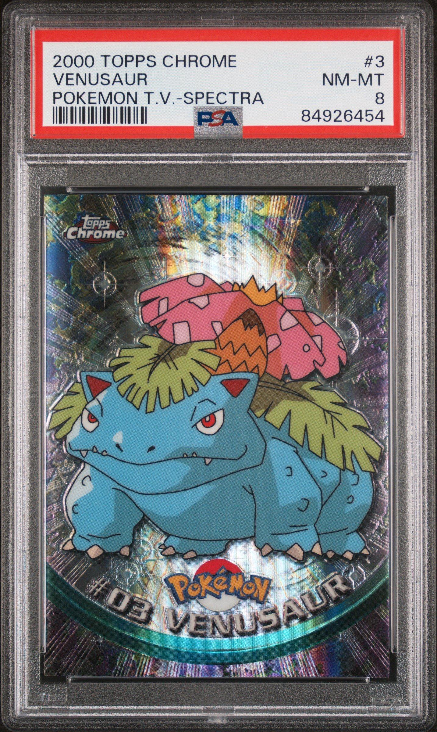 2000 Topps Chrome Pokemon T.v. 3 Venusaur Spectra PSA 8