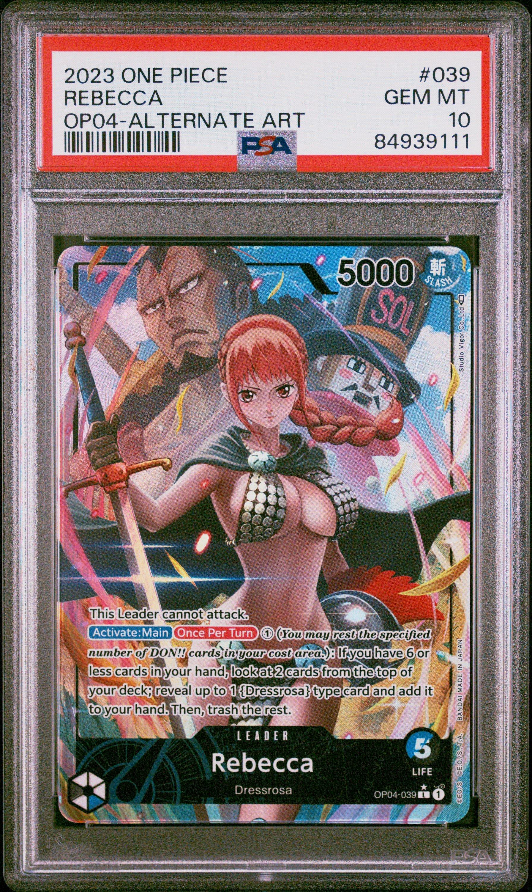 【PSA10】レベッカ 2023 ONE PIECE 2023 One Piece Kingdoms Of Intrigue 039 Rebecca Alternate
