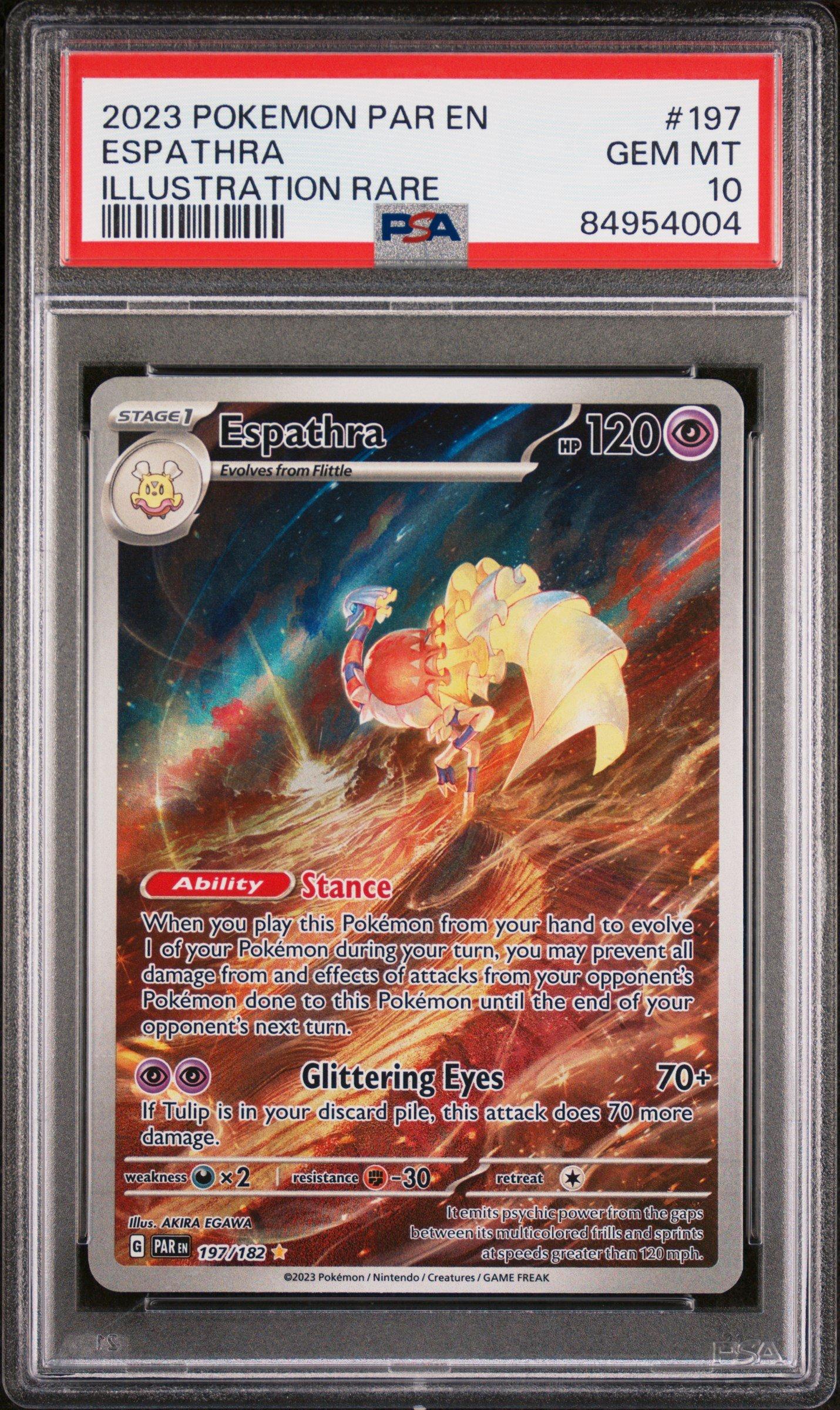 2023 Pokemon Par En-paradox Rift 197 Espathra Illustration Rare PSA 10