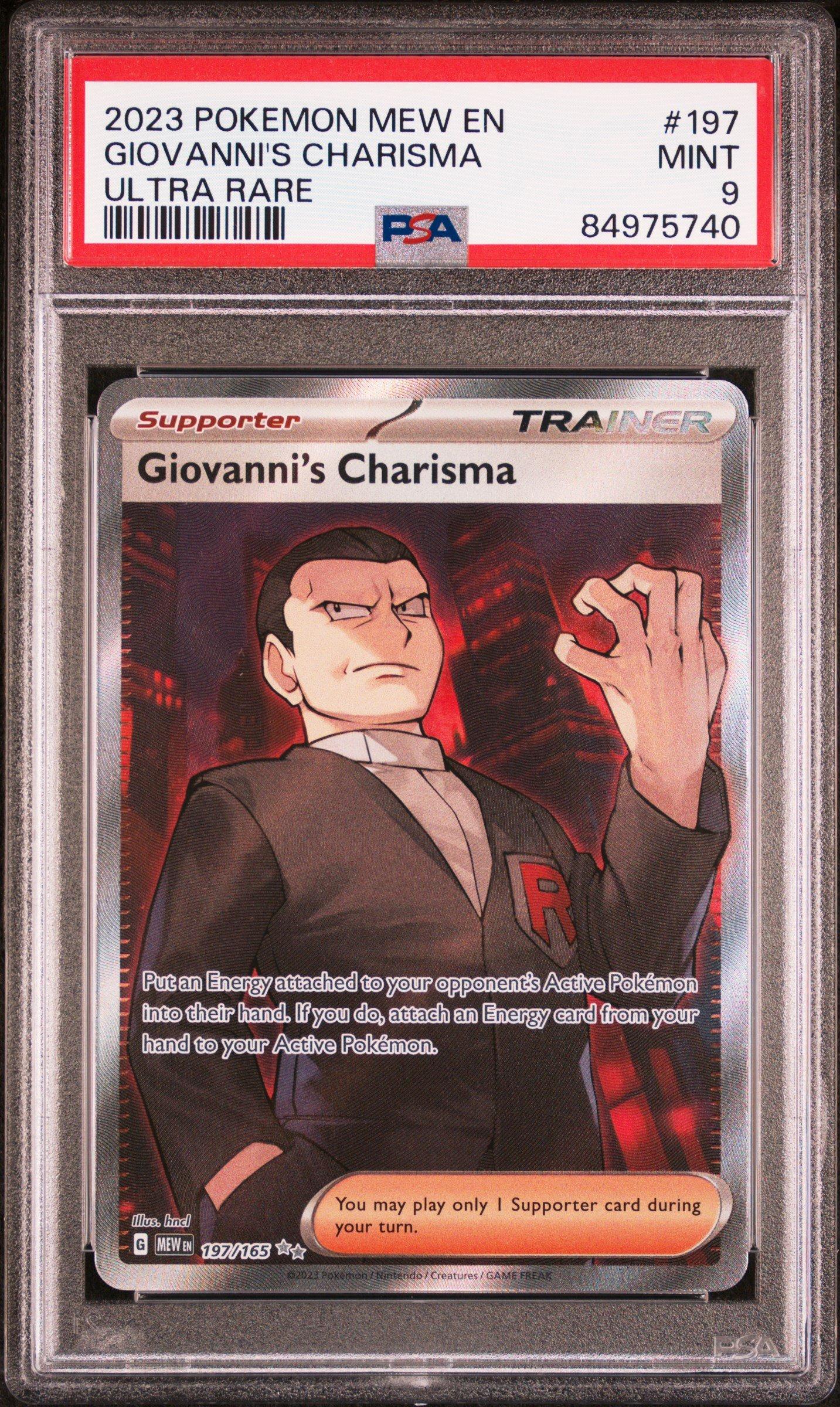 2023 Pokemon Mew En151 197 Giovanni's Charisma Ultra Rare PSA 9 GameStop