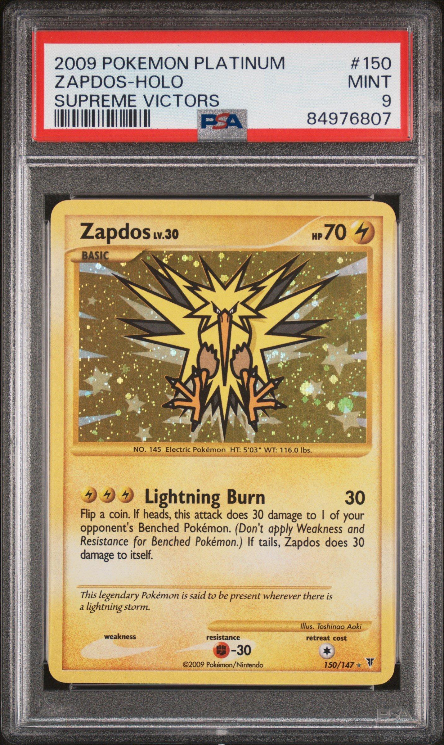 2009 Pokemon Platinum Supreme Victors 150 Zapdos-holo PSA 9 | GameStop