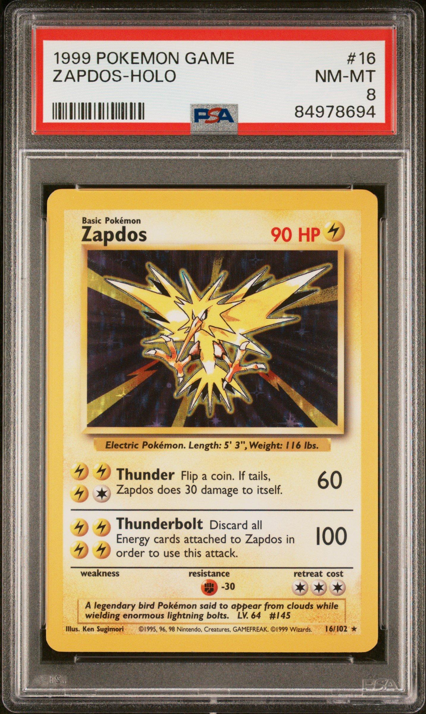 1999 Pokemon Game 16 Zapdos-holo PSA 8 Graded Card | GameStop