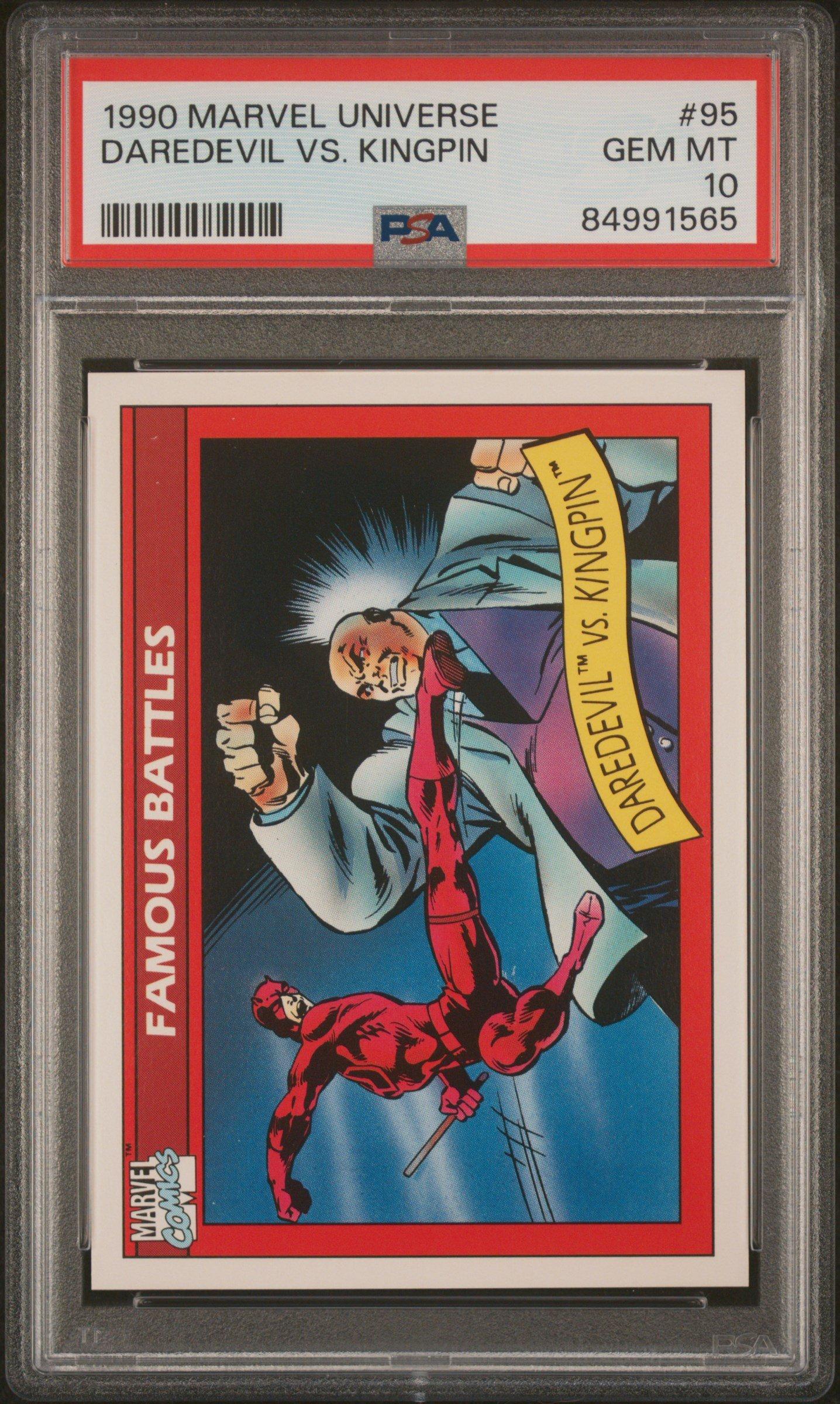 ヴァイスシュヴァルツ　マーベル　PSA10 1990 Marvel Universe 95 Daredevil Vs. Kingpin PSA 10 Graded Card