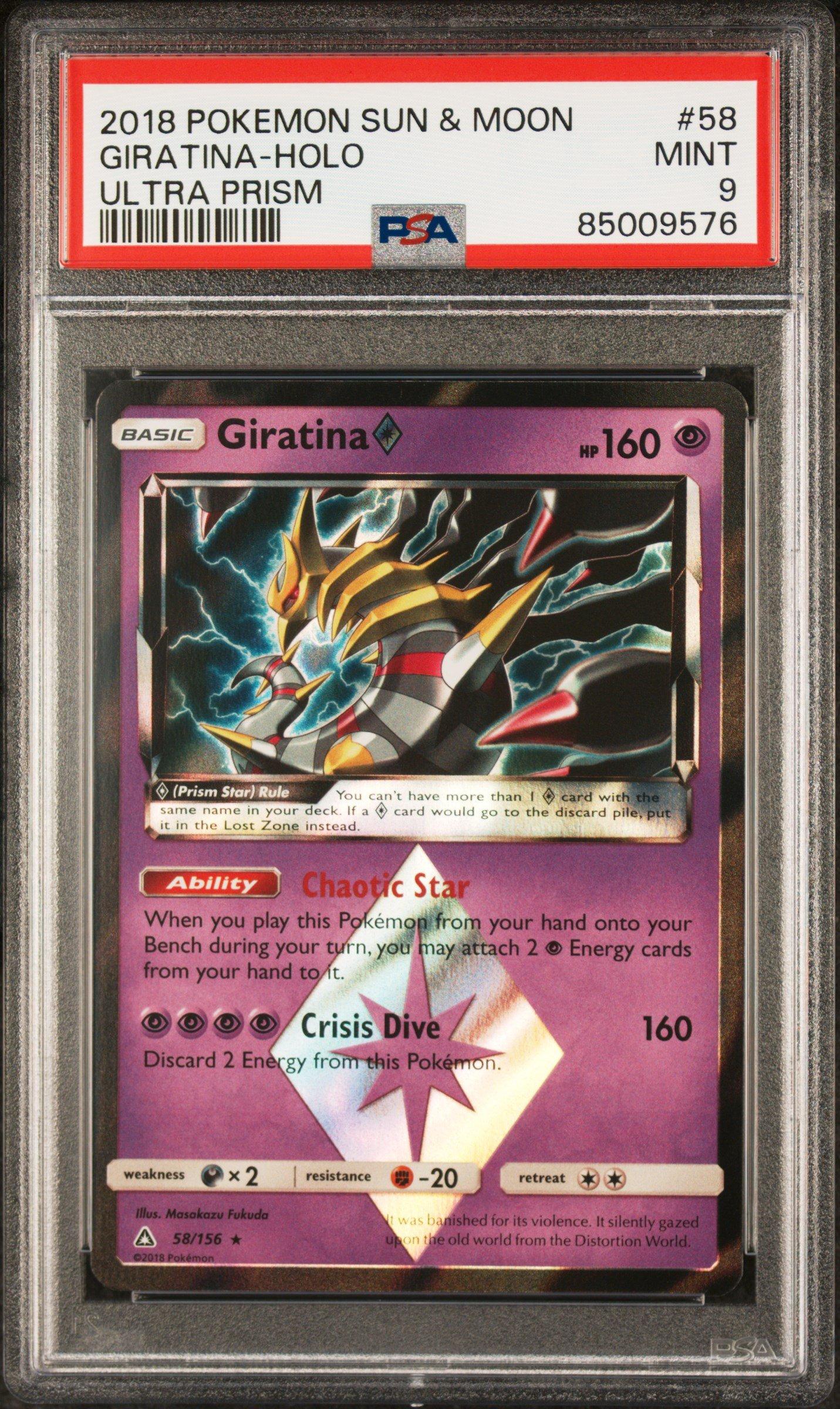 2018 Pokemon Sun & Moon Ultra Prism 58 Giratina-holo PSA 9 Graded