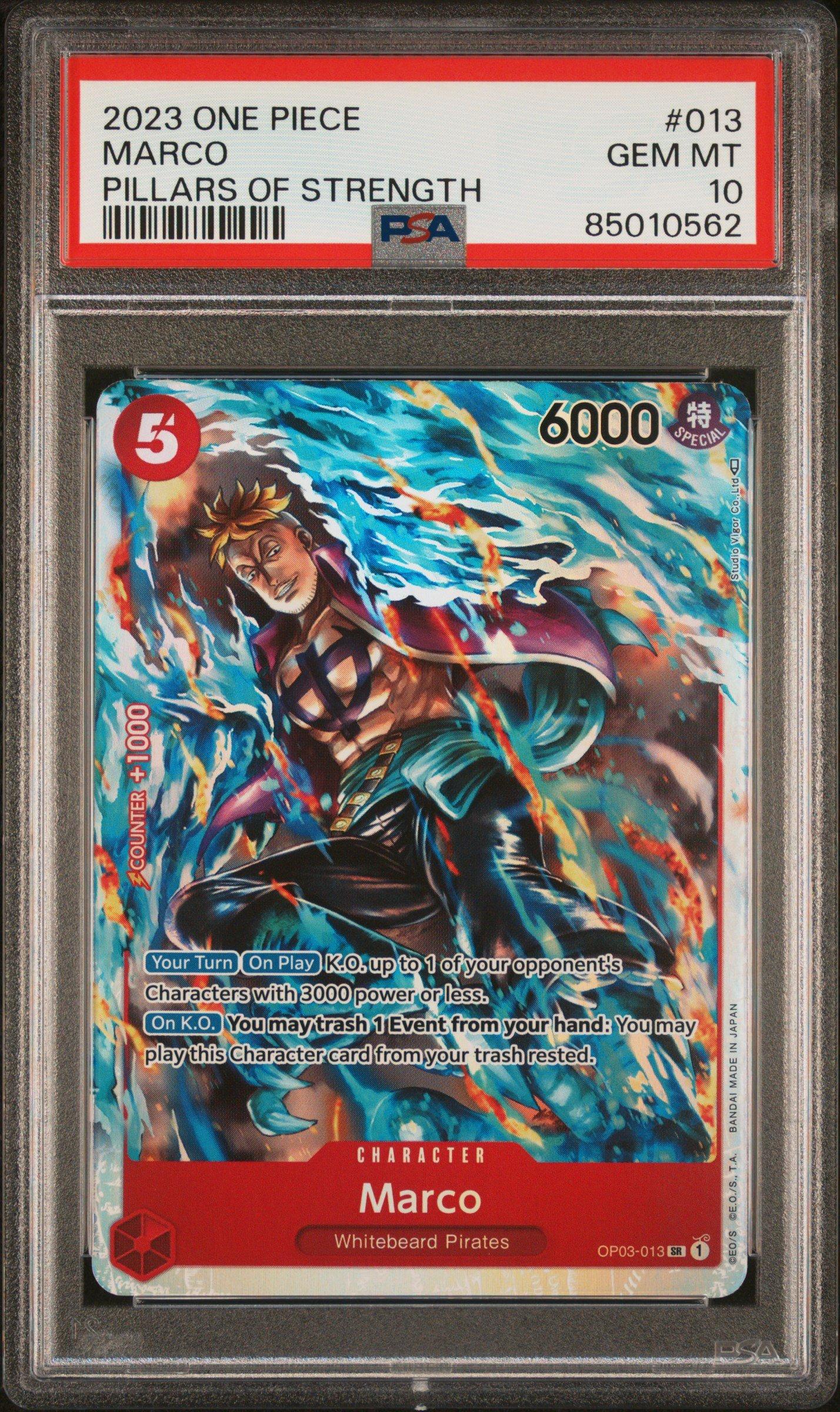 2023 One Piece Op03-pillars Of Strength 013 Marco PSA 10 Graded