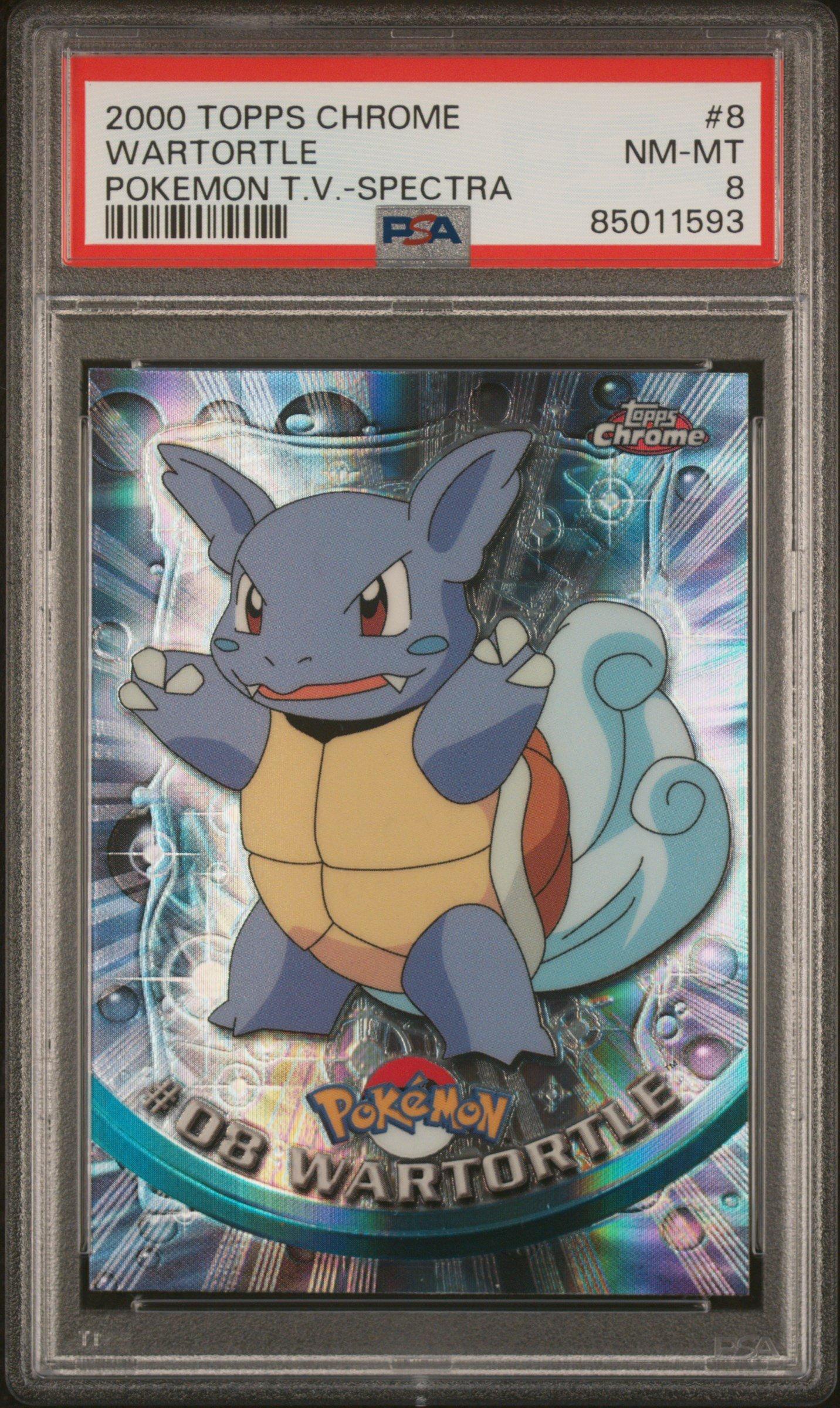 2000 Topps Chrome Pokemon T.v. 8 Wartortle Spectra PSA 8 Graded