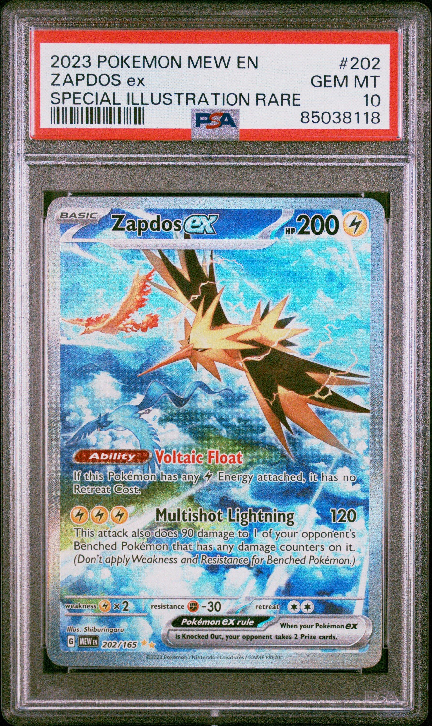 2023 Pokemon Mew En-151 202 Zapdos Ex PSA 10