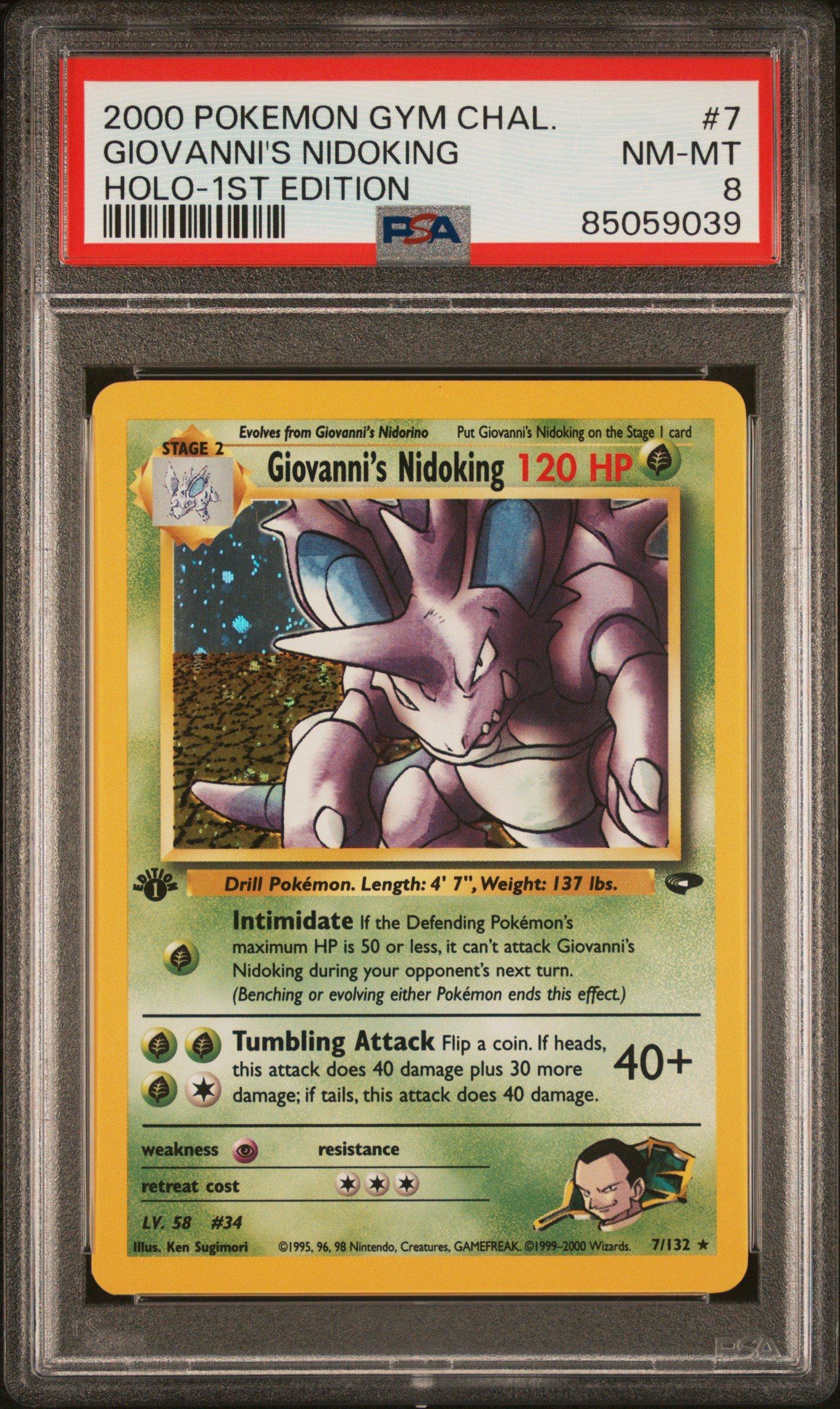 2000 Pokemon Gym Challenge 7 Giovanni's Nidoking Holo-1st Edition PSA 8  Graded Card | GameStop