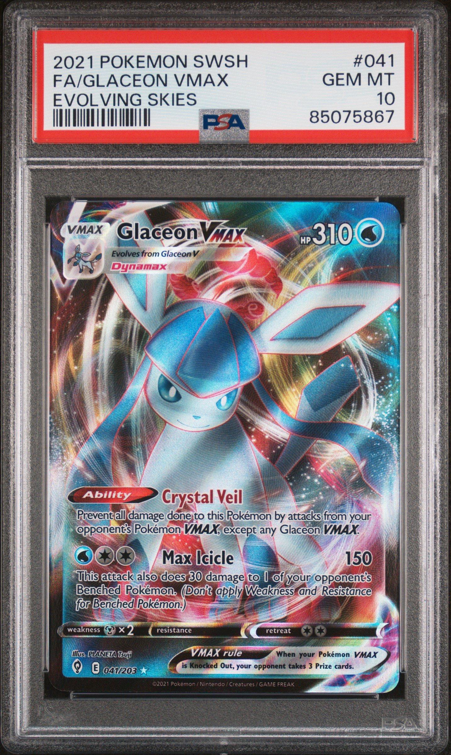 2021 Pokemon Sword & Shield Evolving Skies 041 Full Art/glaceon