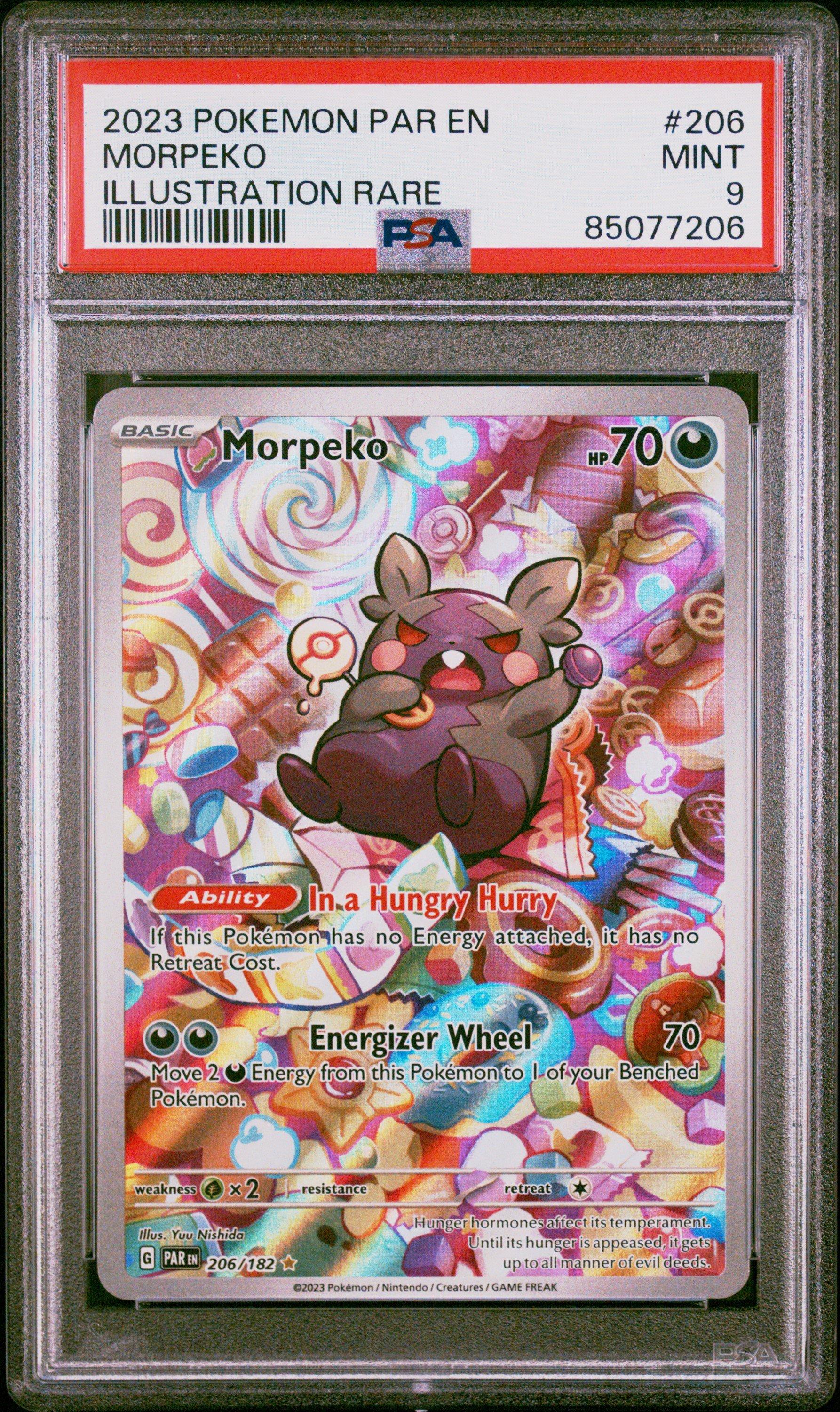 2023 Pokemon Par En-paradox Rift 206 Morpeko Illustration Rare PSA