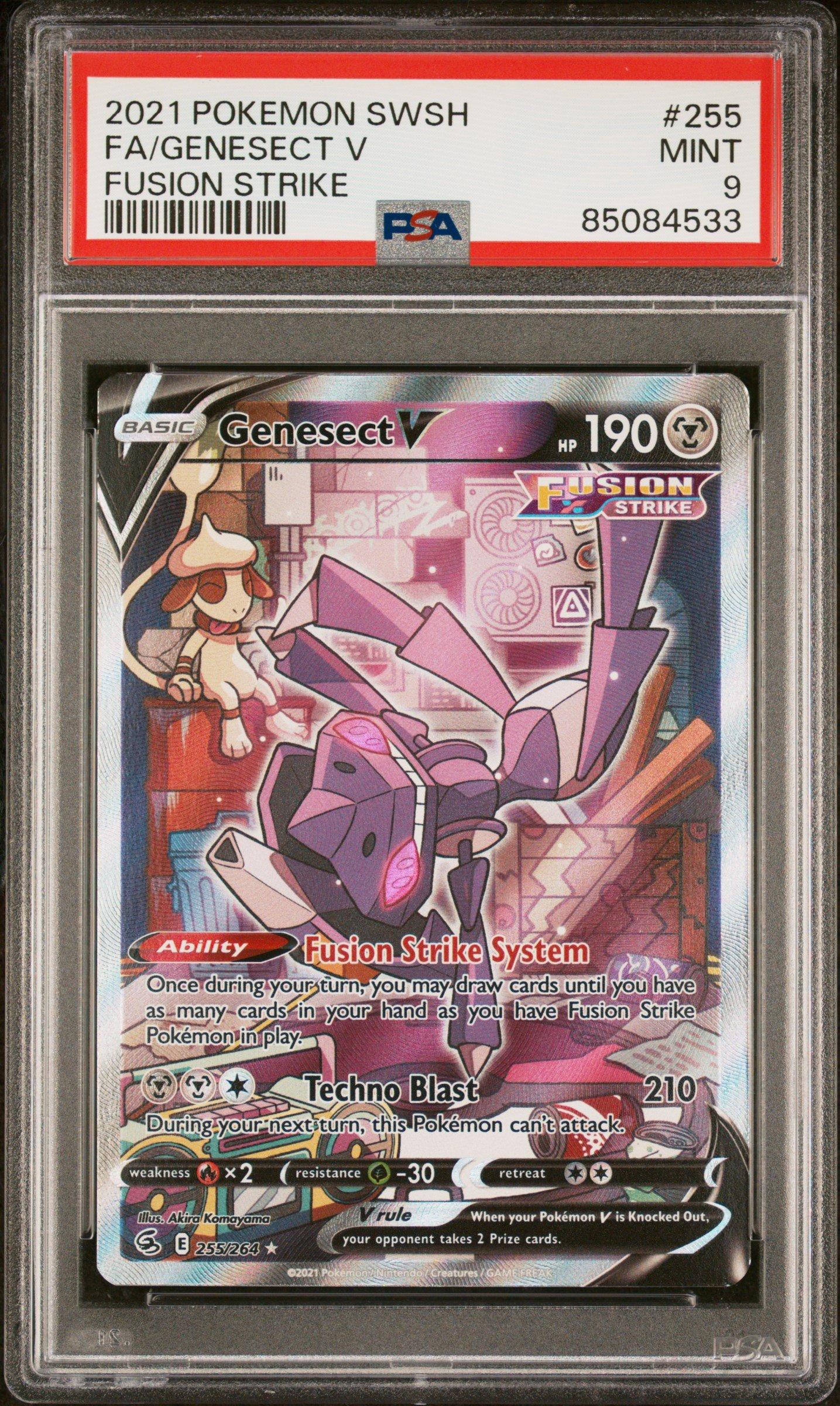 2021 Pokemon Sword & Shield Fusion Strike 255 Fa/genesect V PSA 9