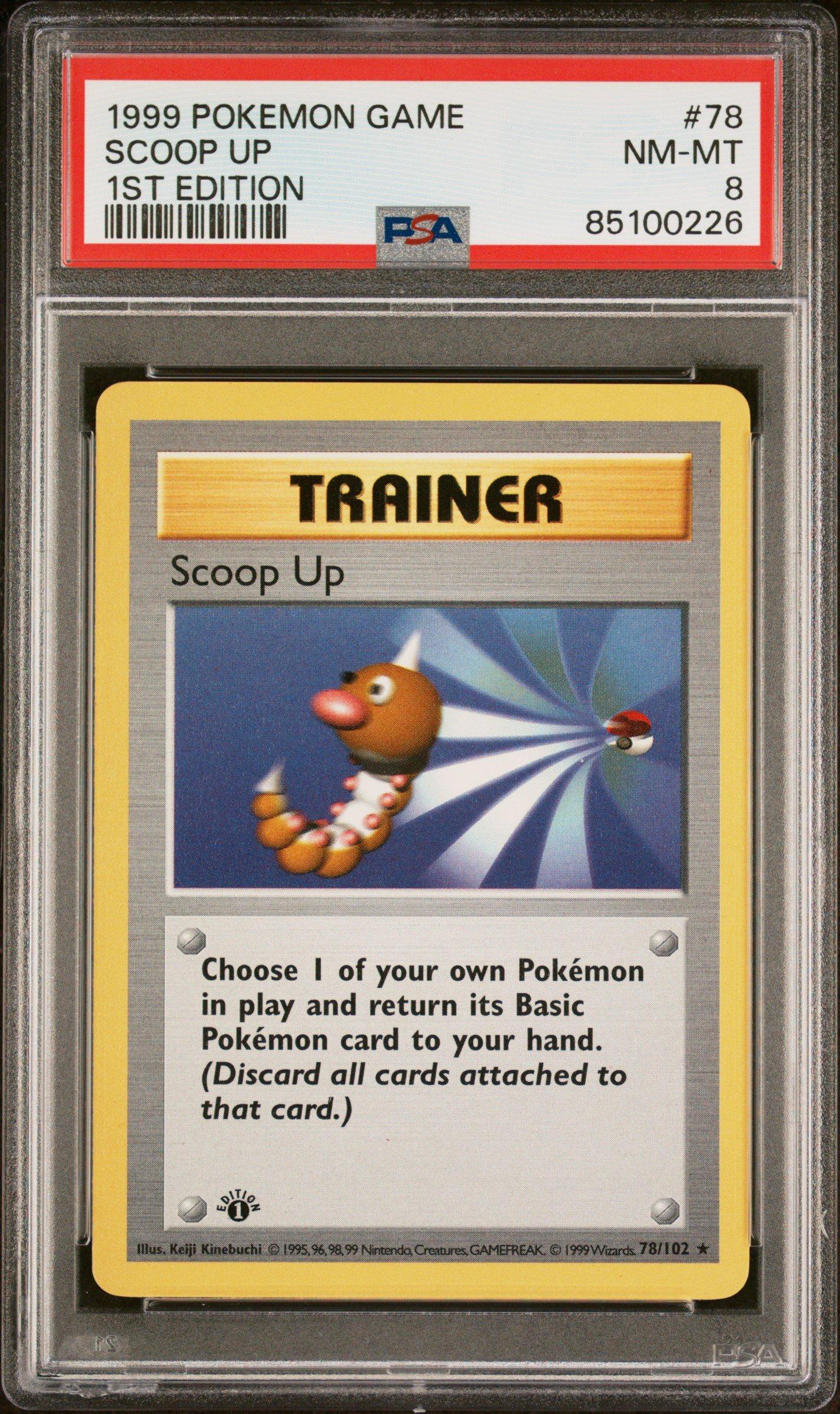 1999 Pokemon Game 78 Scoop Up 1st Edition PSA 8