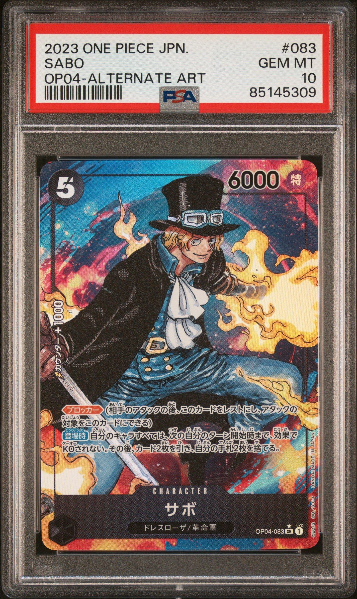 2023 One Piece Japanese Op04-kingdoms Of Intrigue 083 Sabo Alternate Art PSA 10