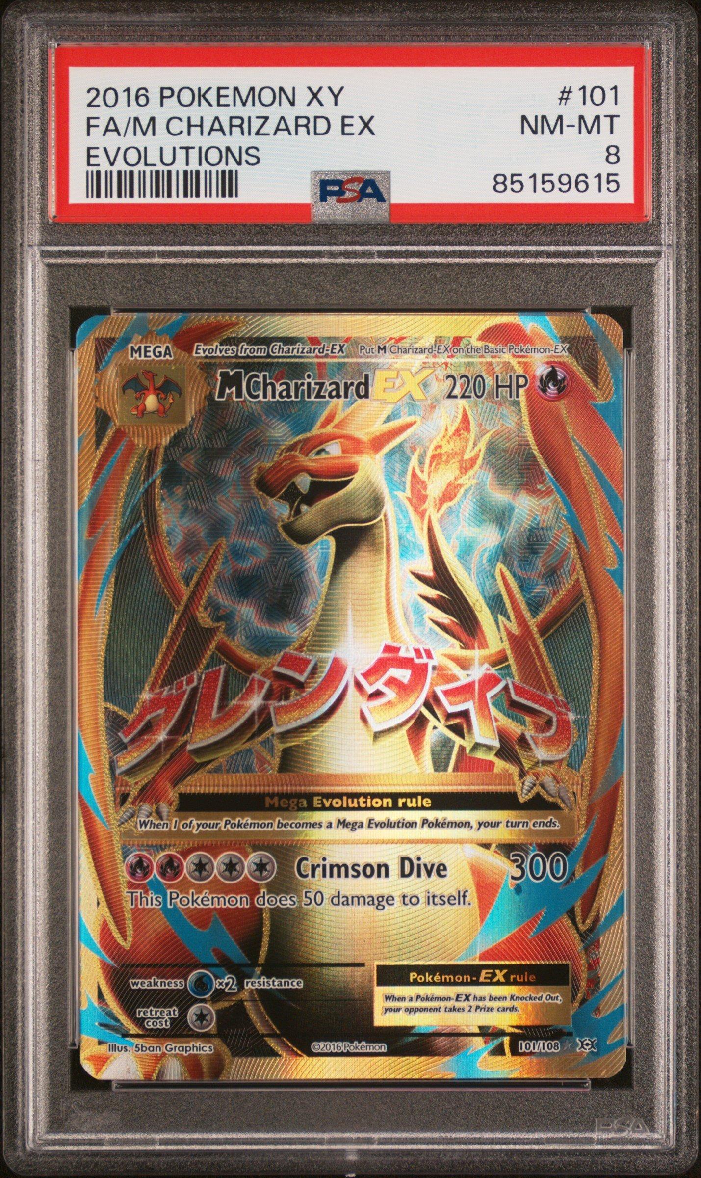 2016 Pokemon Xy Evolutions 101 Full Art/m Charizard Ex PSA 8