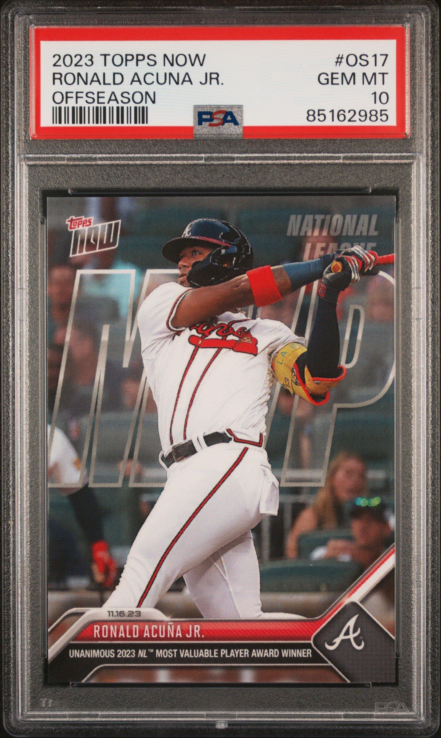 2023 Topps Now Offseason Os17 Ronald Acuna Jr. PSA 10 Graded Card 