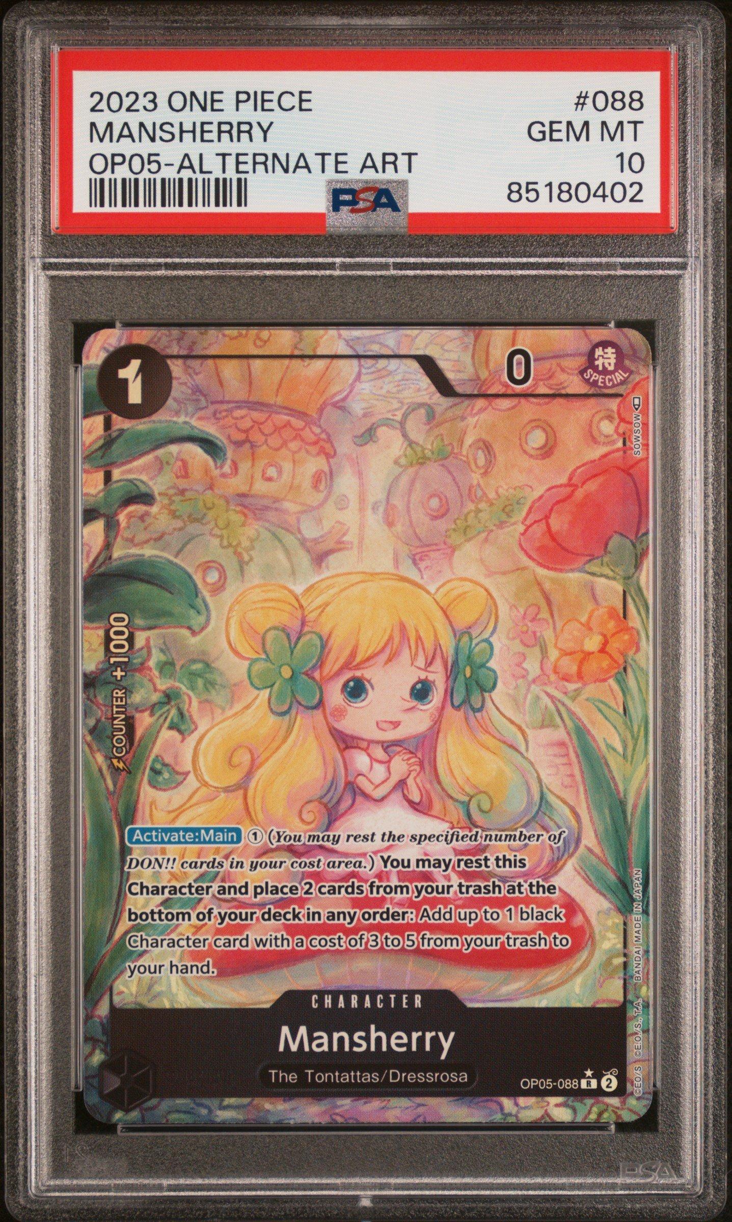 2023 One Piece Awakening Of The New Era 088 Mansherry Alternate Art PSA 10